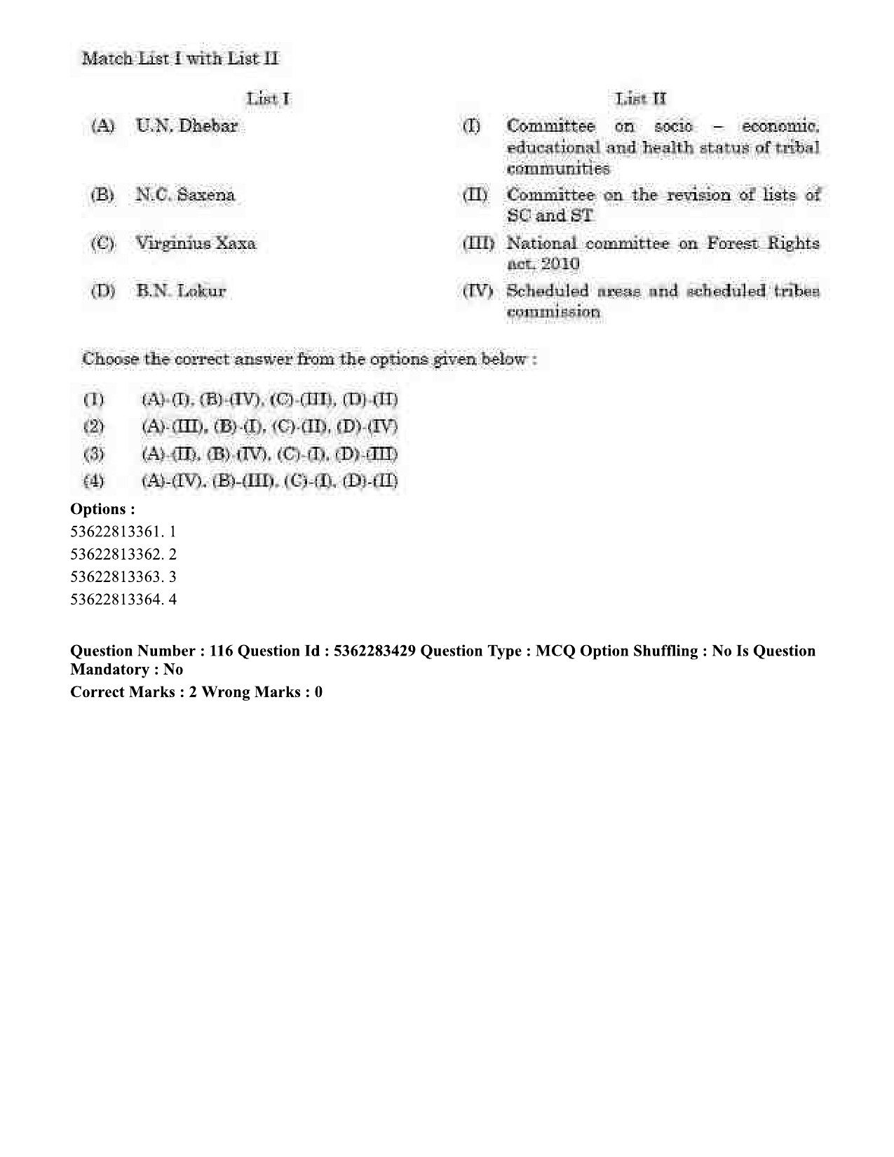 UGC NET Anthropology Question Paper September 2020 129