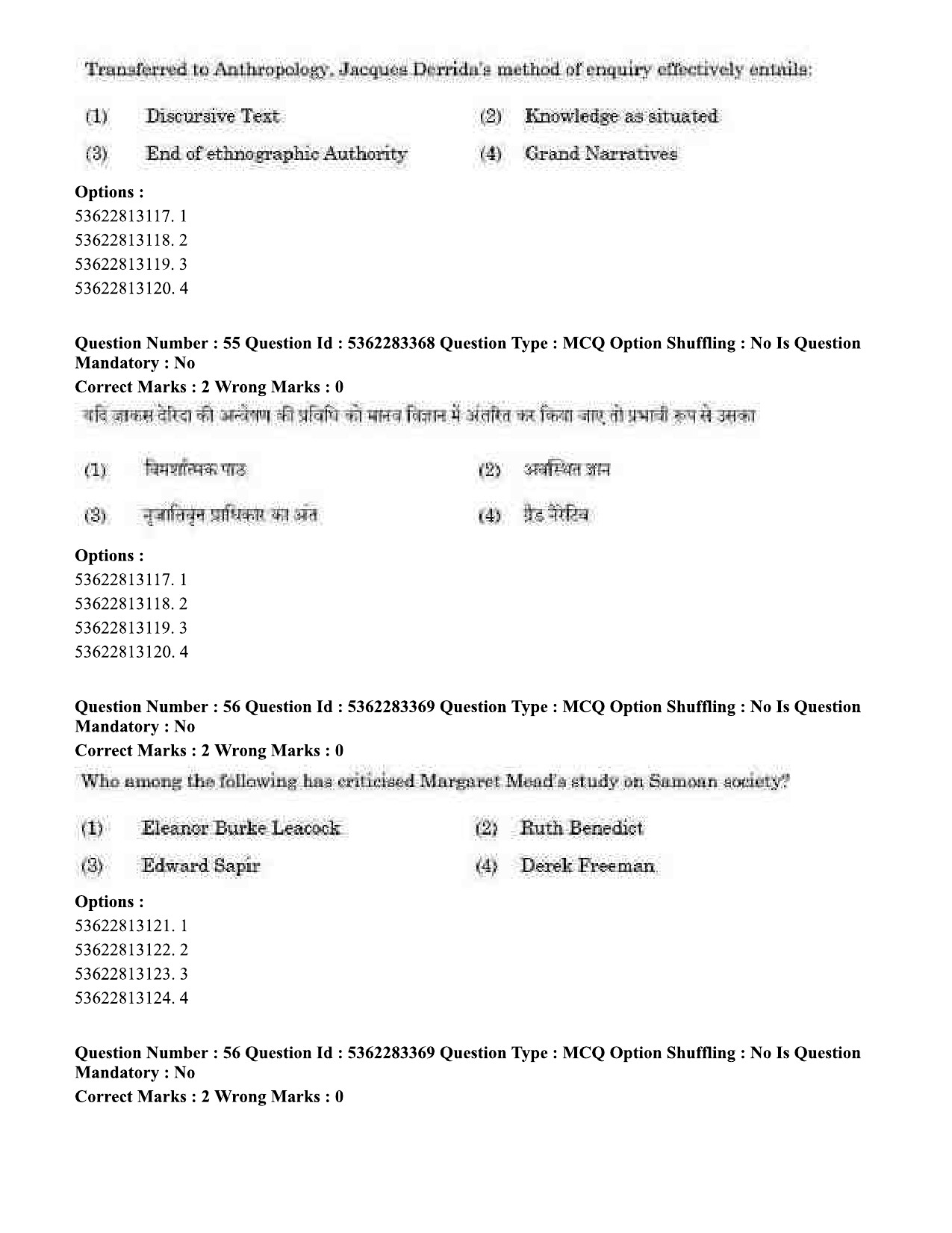 UGC NET Anthropology Question Paper September 2020 59