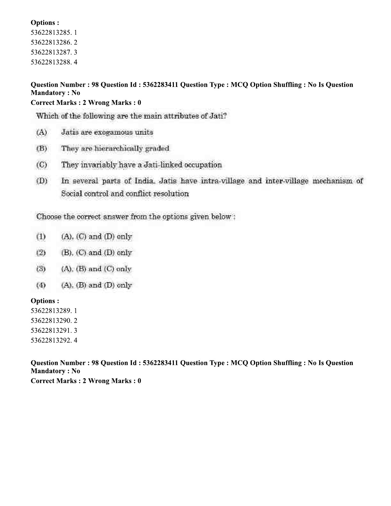 UGC NET Anthropology Question Paper September 2020 94