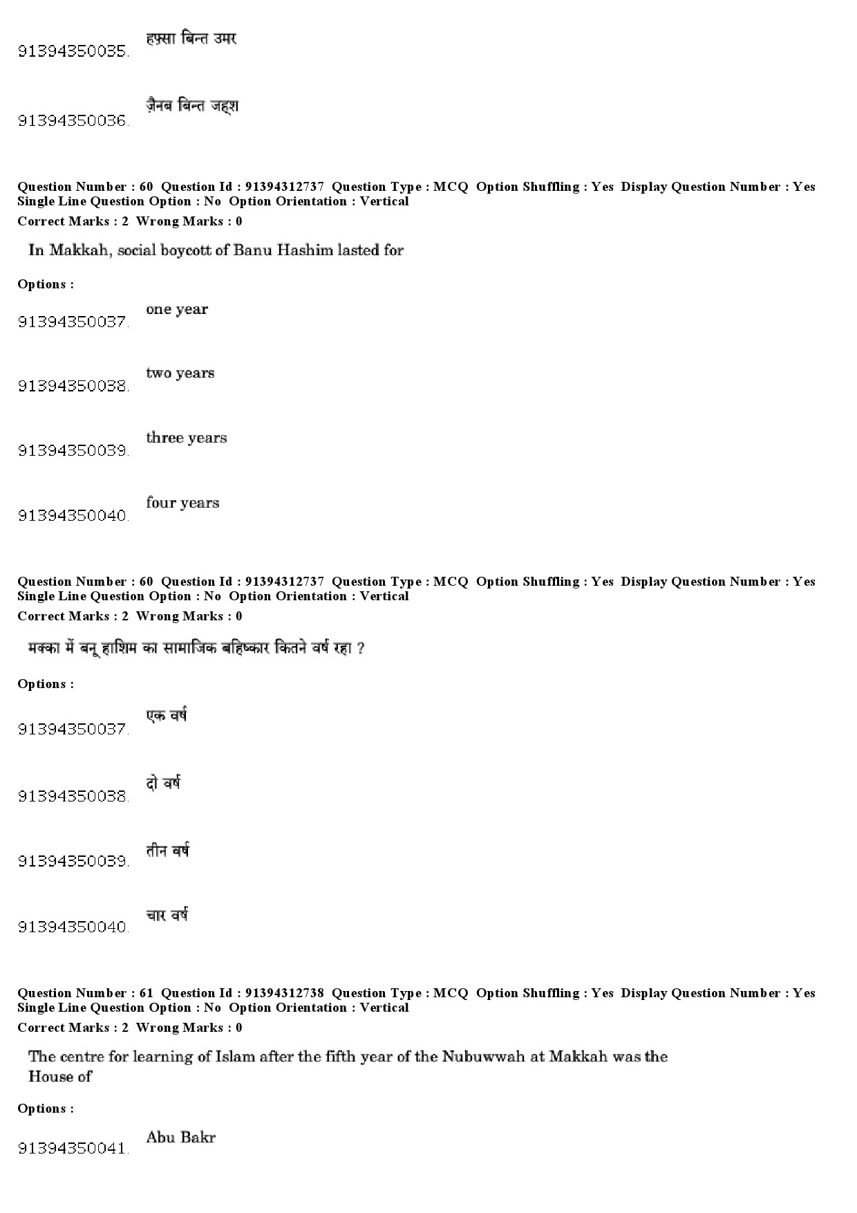 UGC NET Arab Culture and Islamic Studies Question Paper December 2018 54