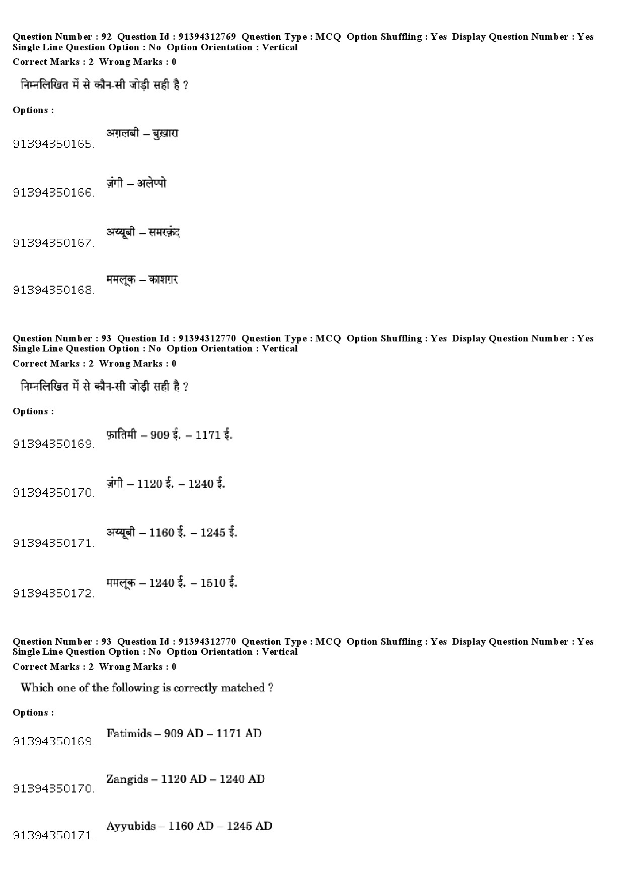 UGC NET Arab Culture and Islamic Studies Question Paper December 2018 78