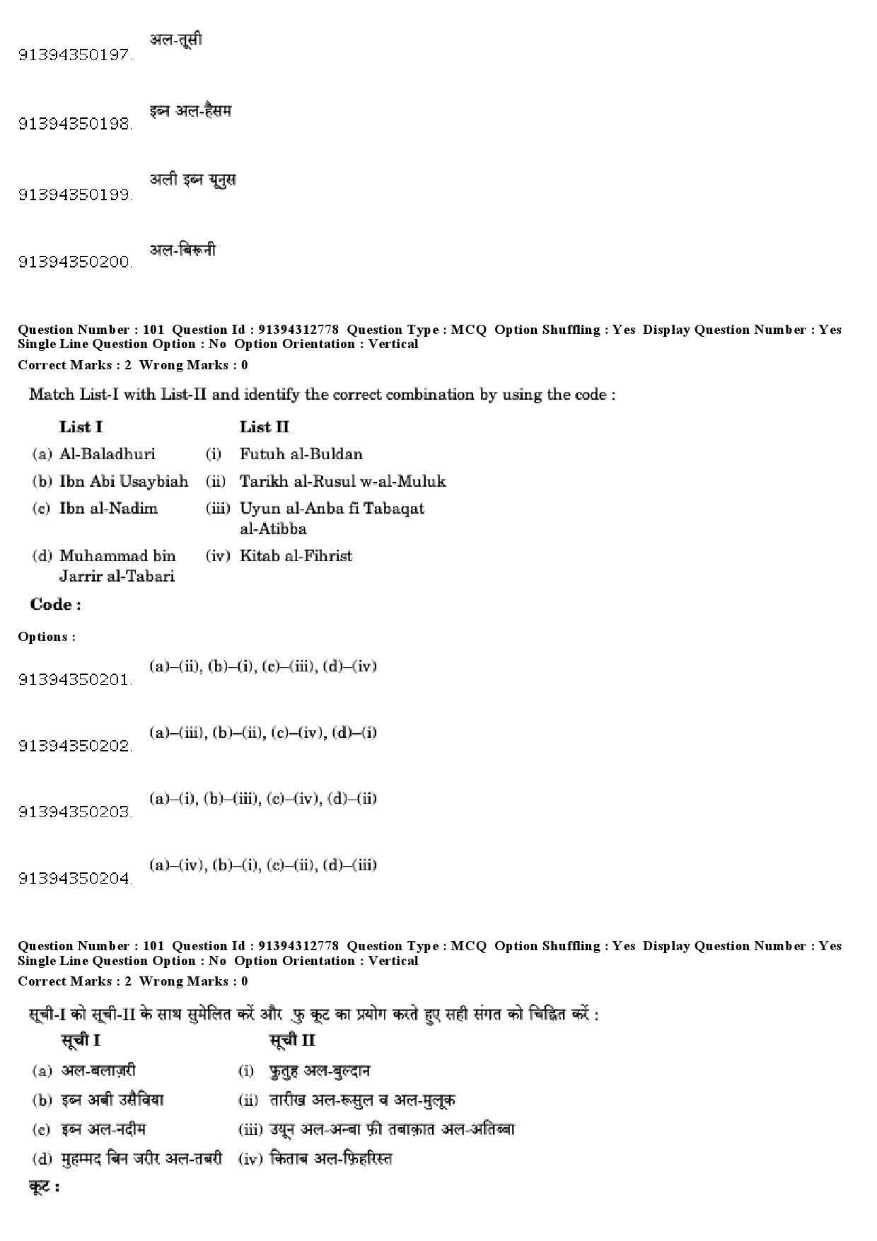 UGC NET Arab Culture and Islamic Studies Question Paper December 2018 84