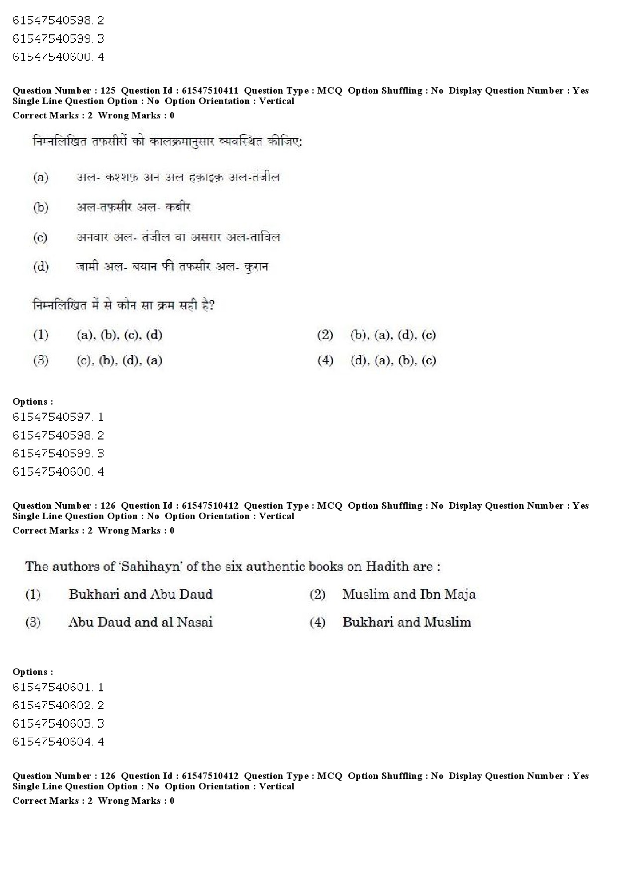 UGC NET Arab Culture and Islamic Studies Question Paper December 2019 105