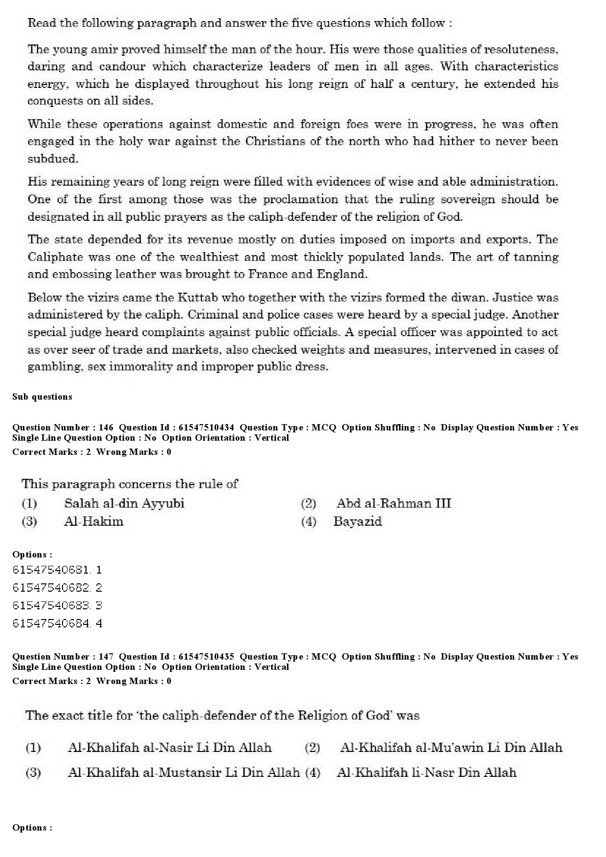 UGC NET Arab Culture and Islamic Studies Question Paper December 2019 120