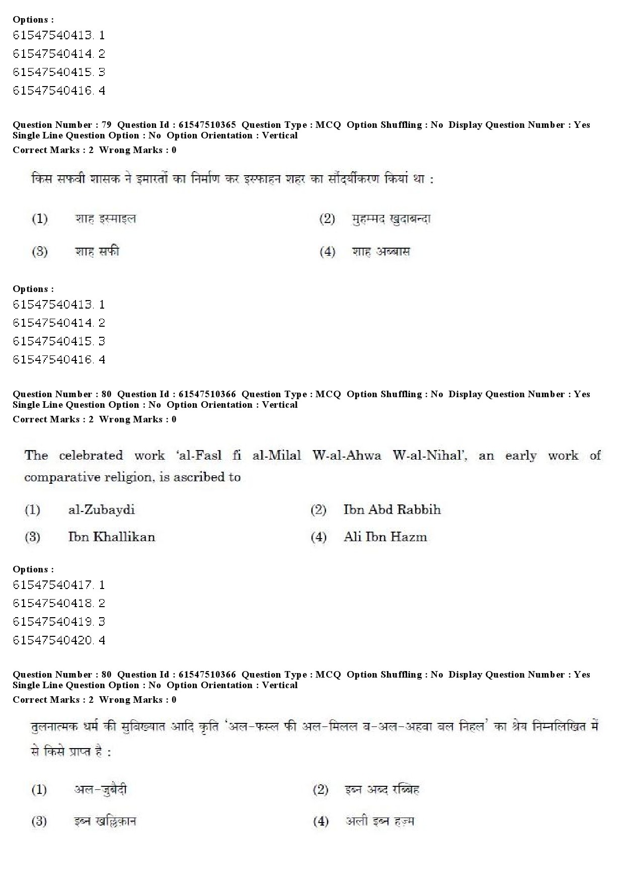 UGC NET Arab Culture and Islamic Studies Question Paper December 2019 74