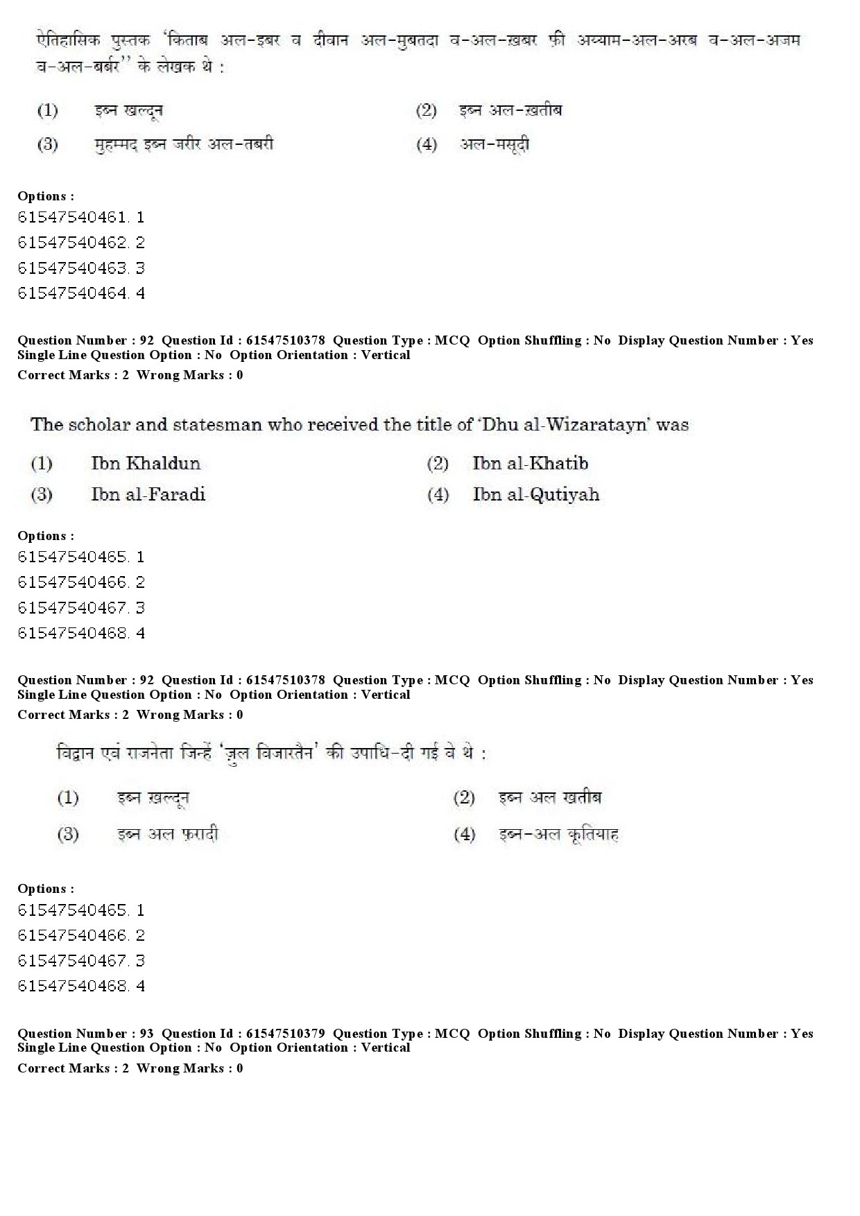 UGC NET Arab Culture and Islamic Studies Question Paper December 2019 82