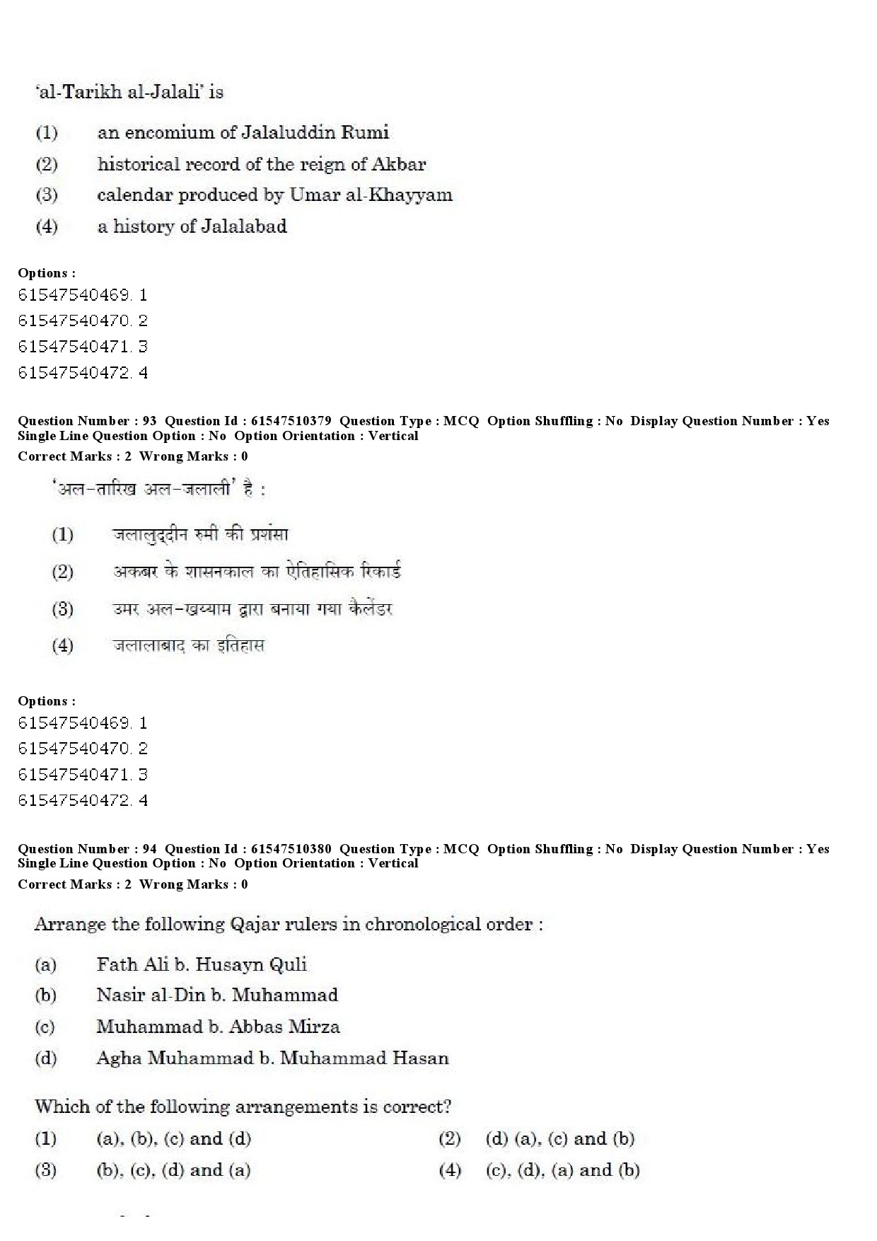 UGC NET Arab Culture and Islamic Studies Question Paper December 2019 83