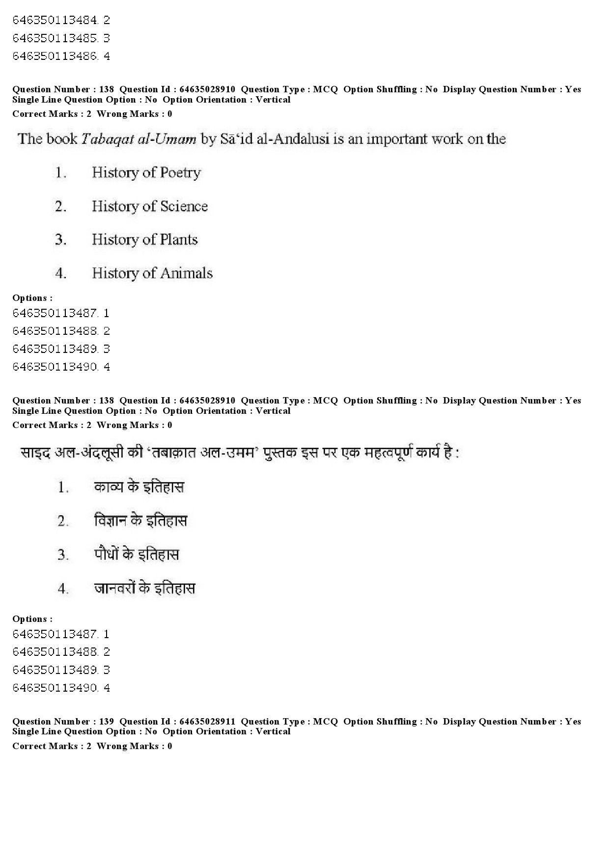 UGC NET Arab Culture and Islamic Studies Question Paper June 2019 113