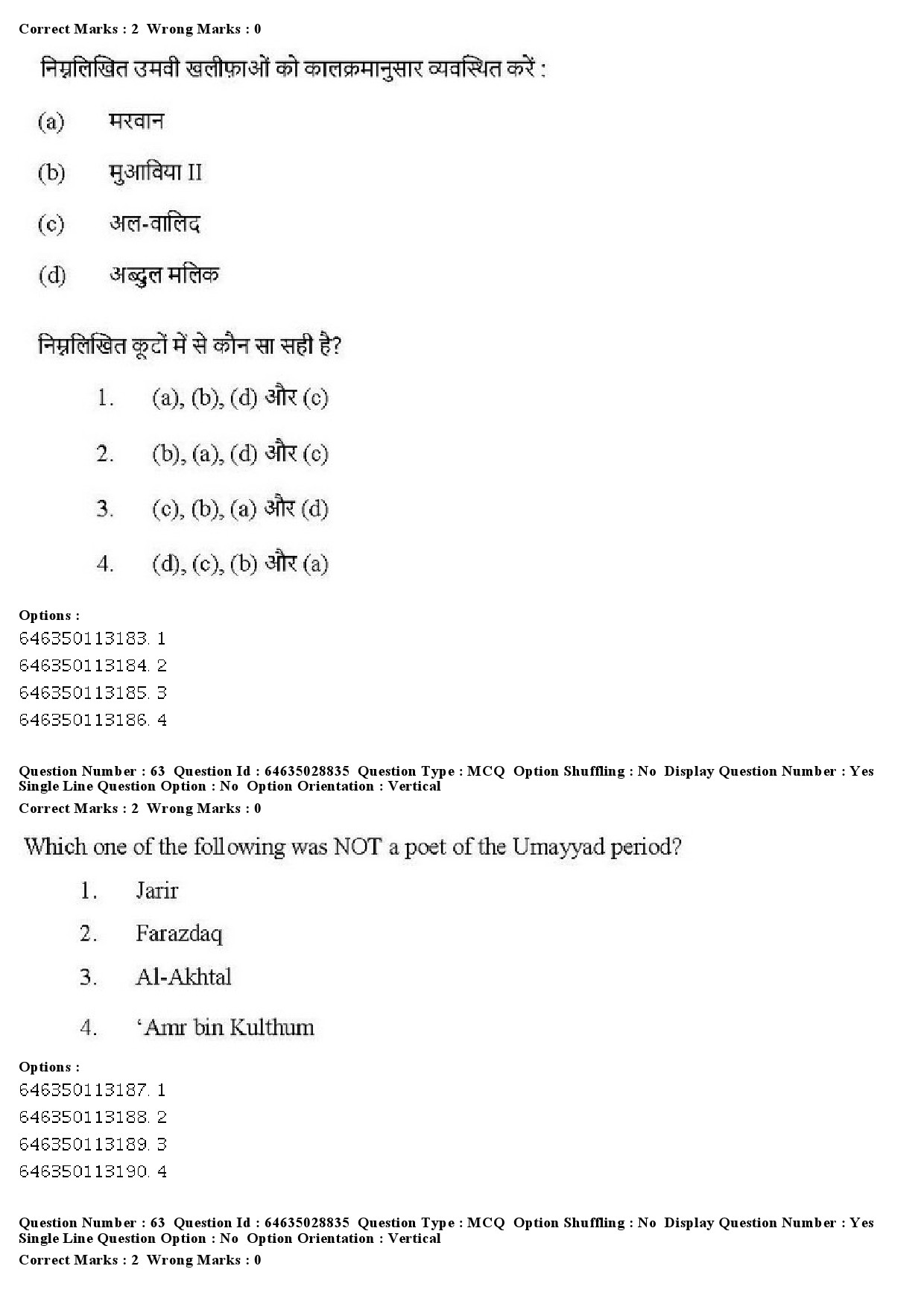 UGC NET Arab Culture and Islamic Studies Question Paper June 2019 48