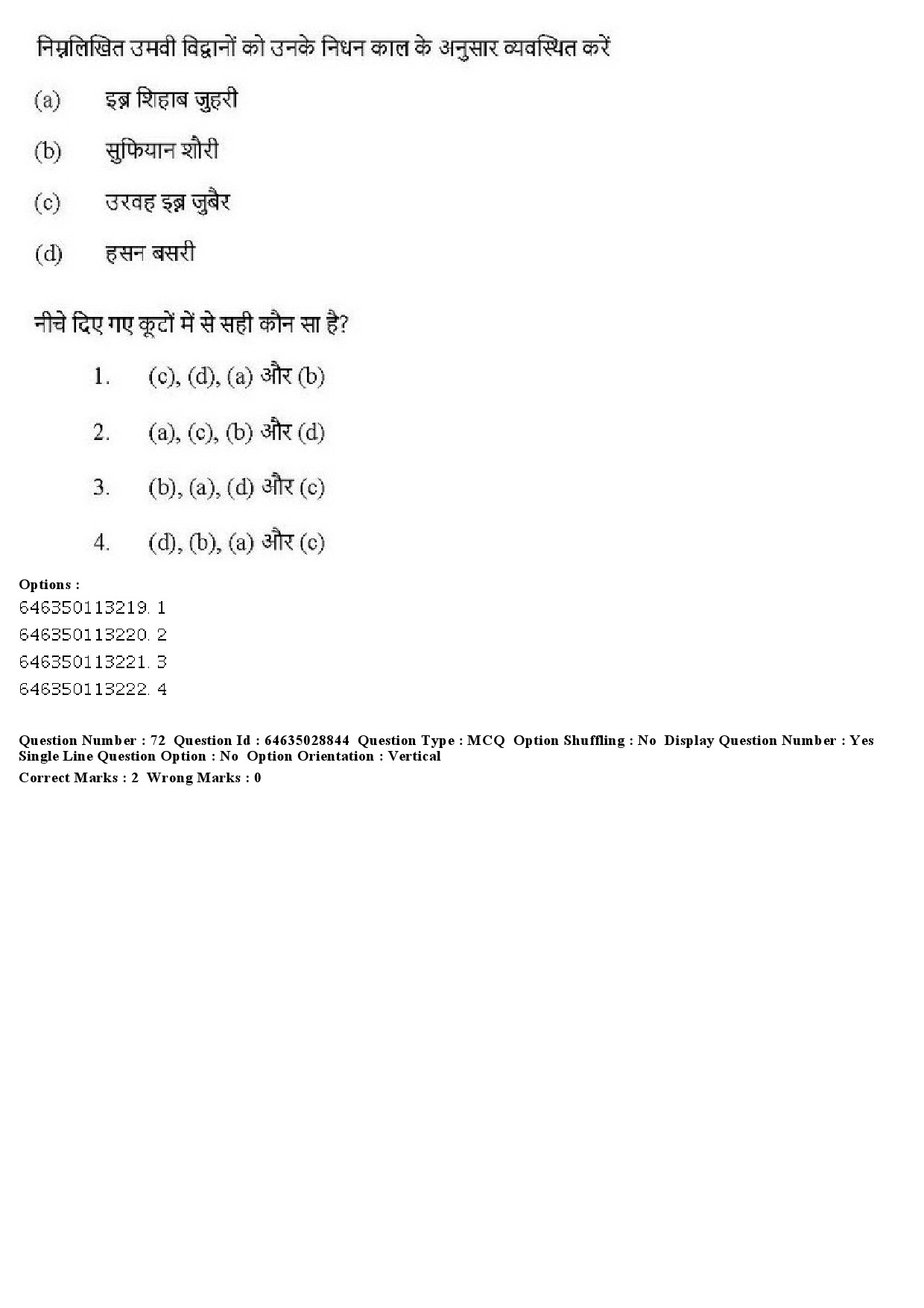 UGC NET Arab Culture and Islamic Studies Question Paper June 2019 56