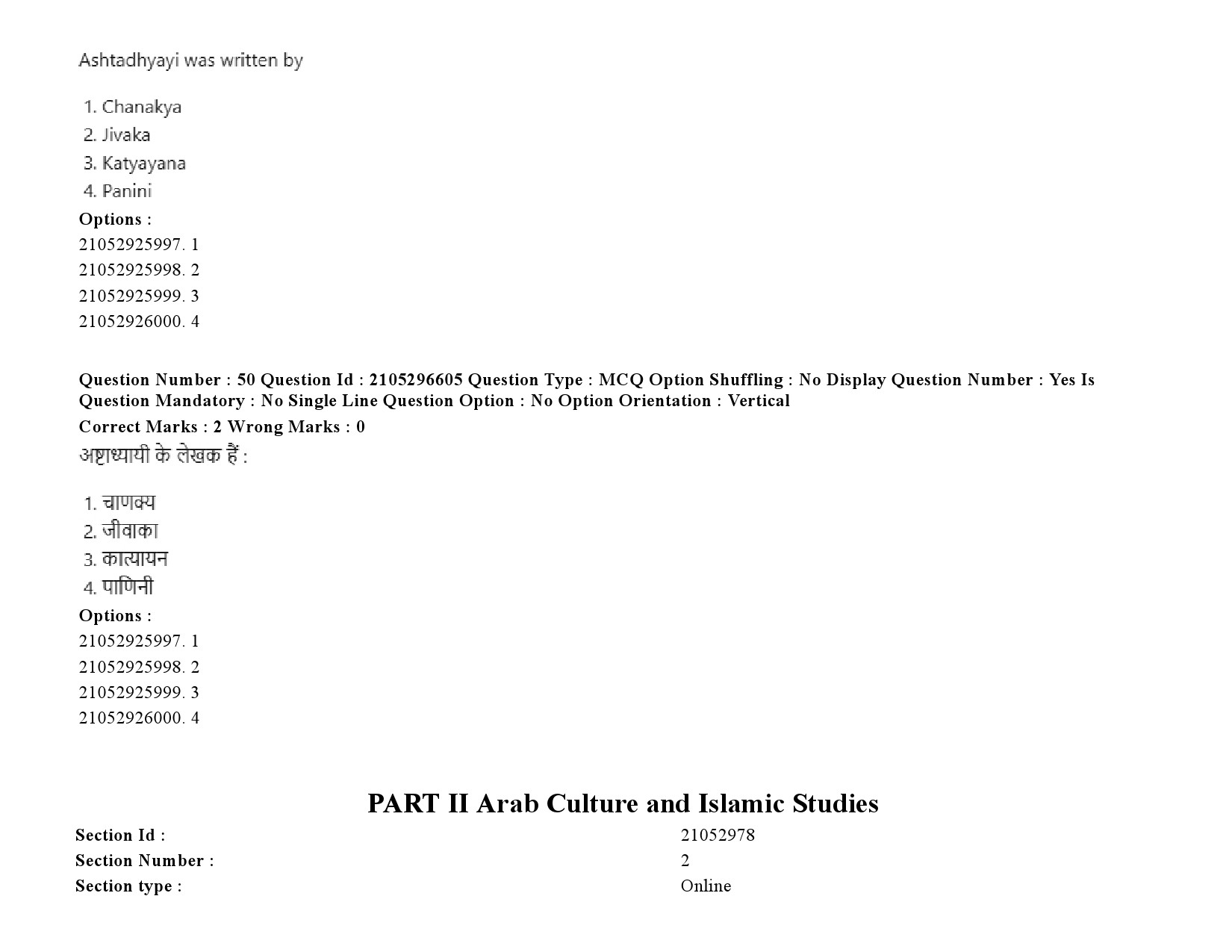 UGC NET Arab Culture and Islamic Studies Question Paper September 2020 76