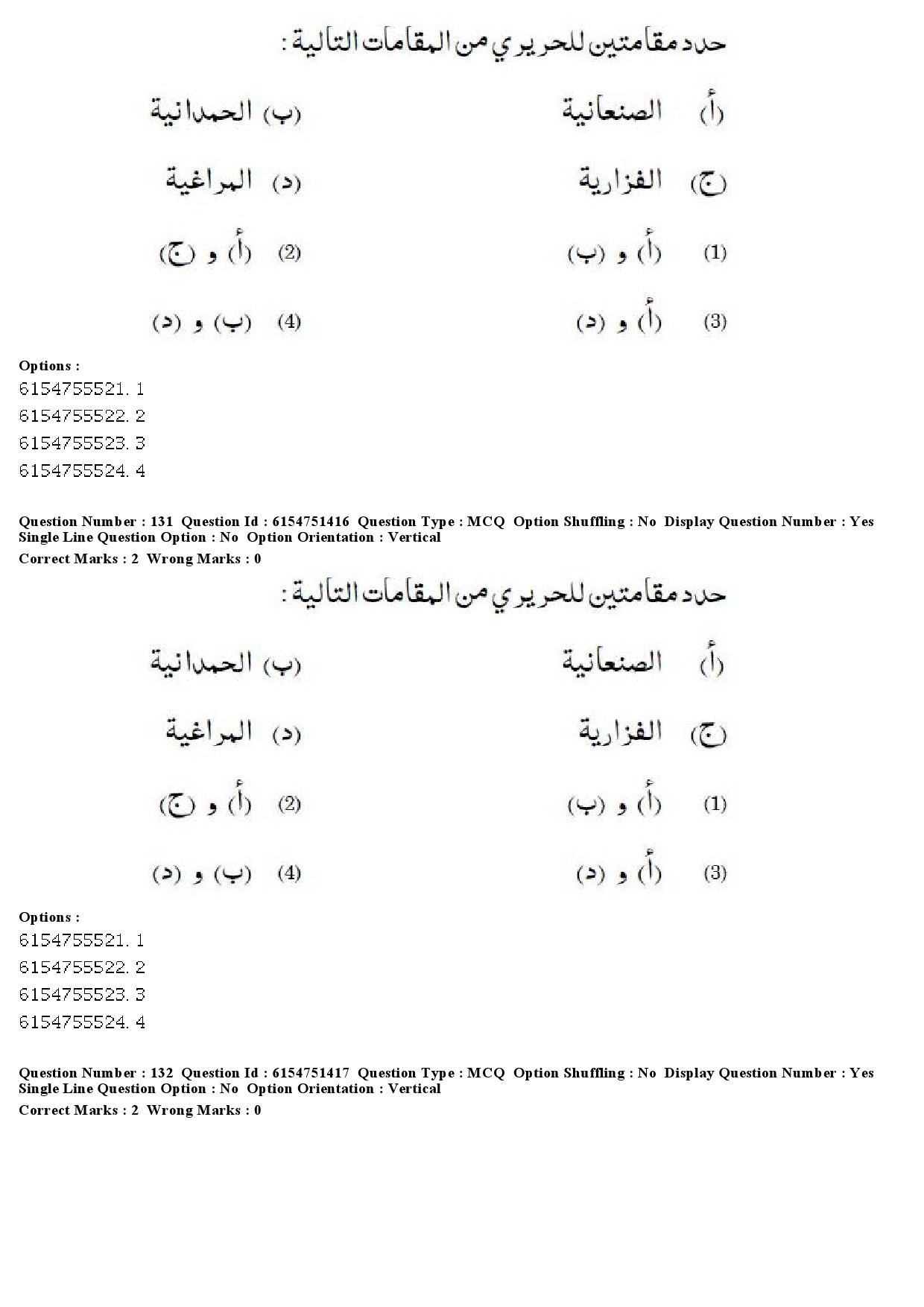 UGC NET Arabic Question Paper December 2019 112