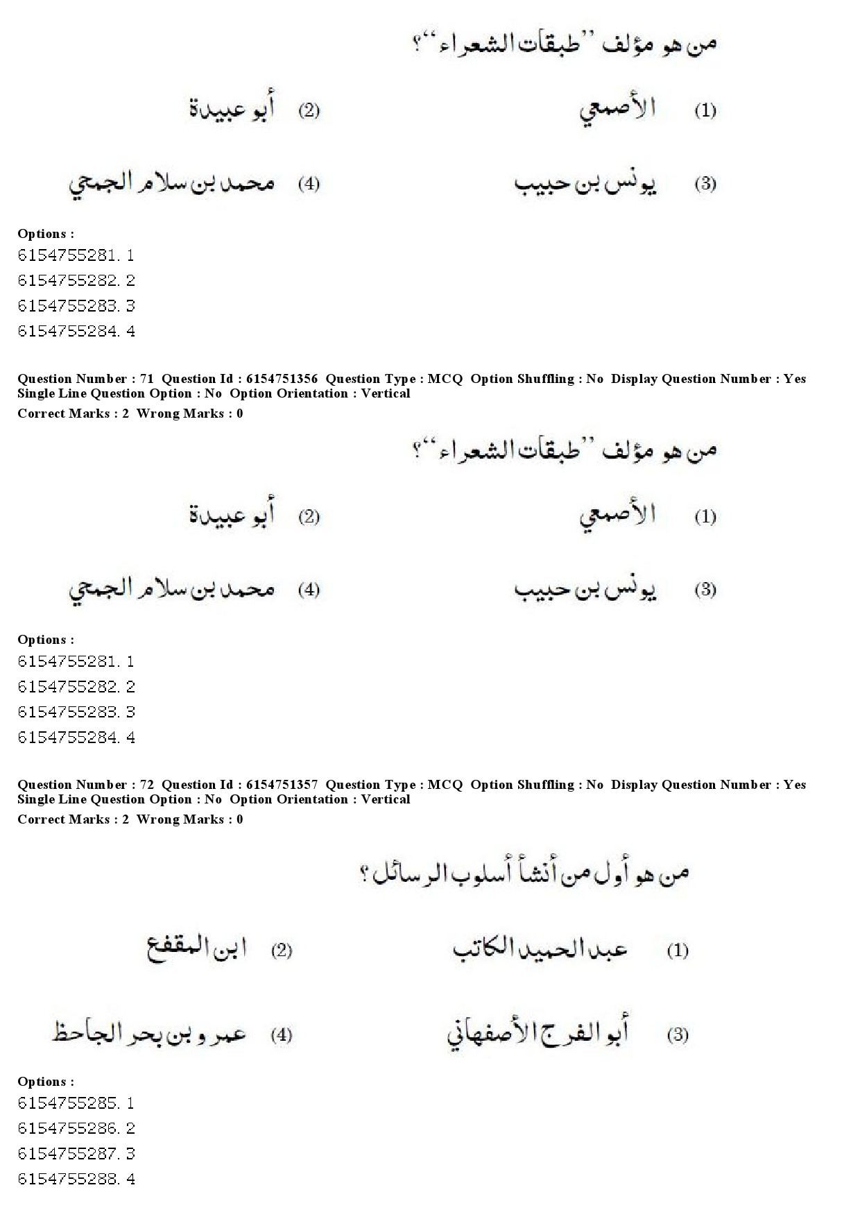 UGC NET Arabic Question Paper December 2019 61