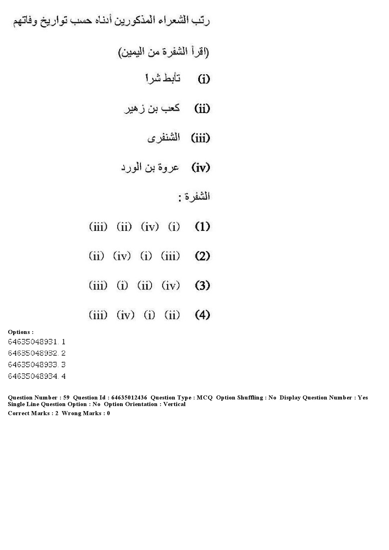 UGC NET Arabic Question Paper June 2019 46