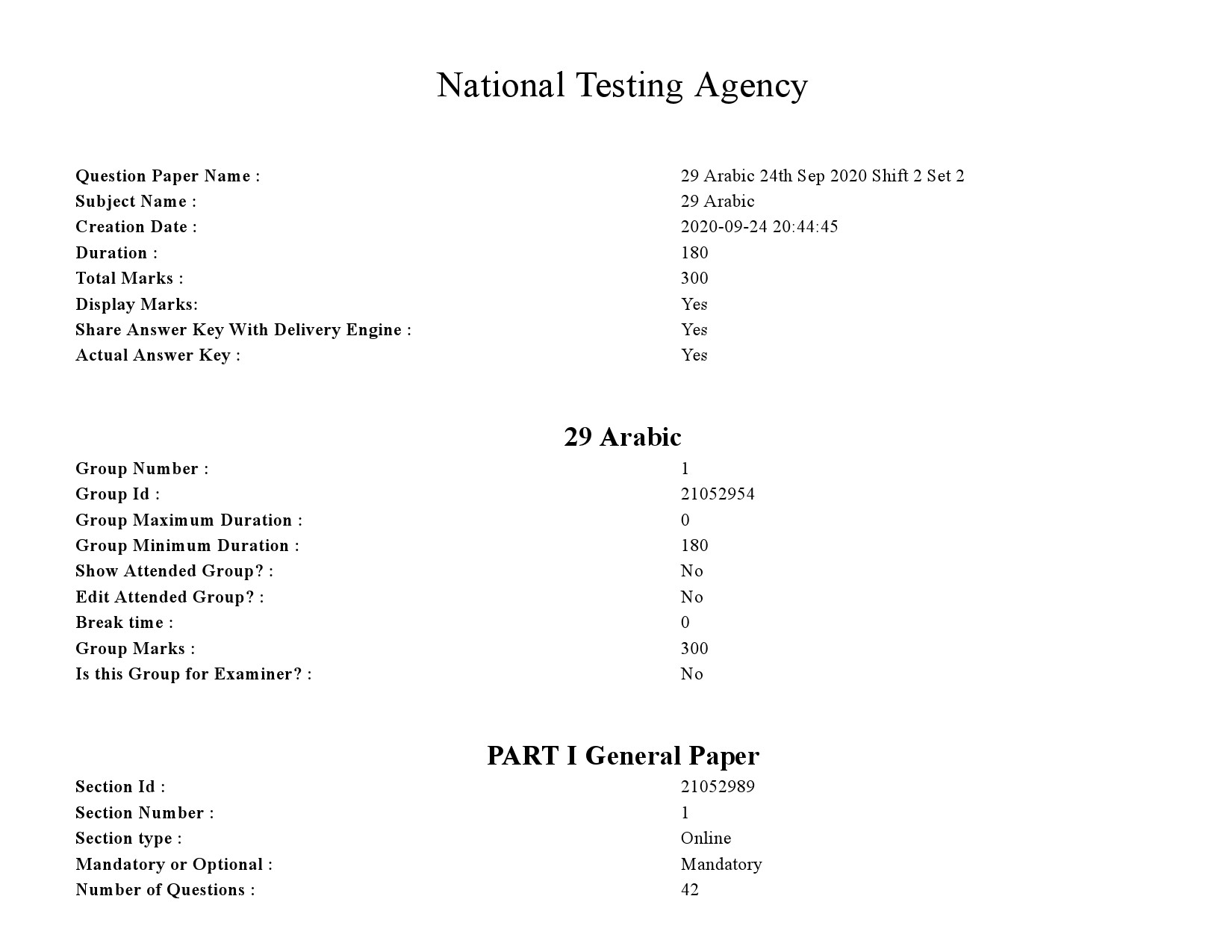 UGC NET Arabic Question Paper September 2020 1