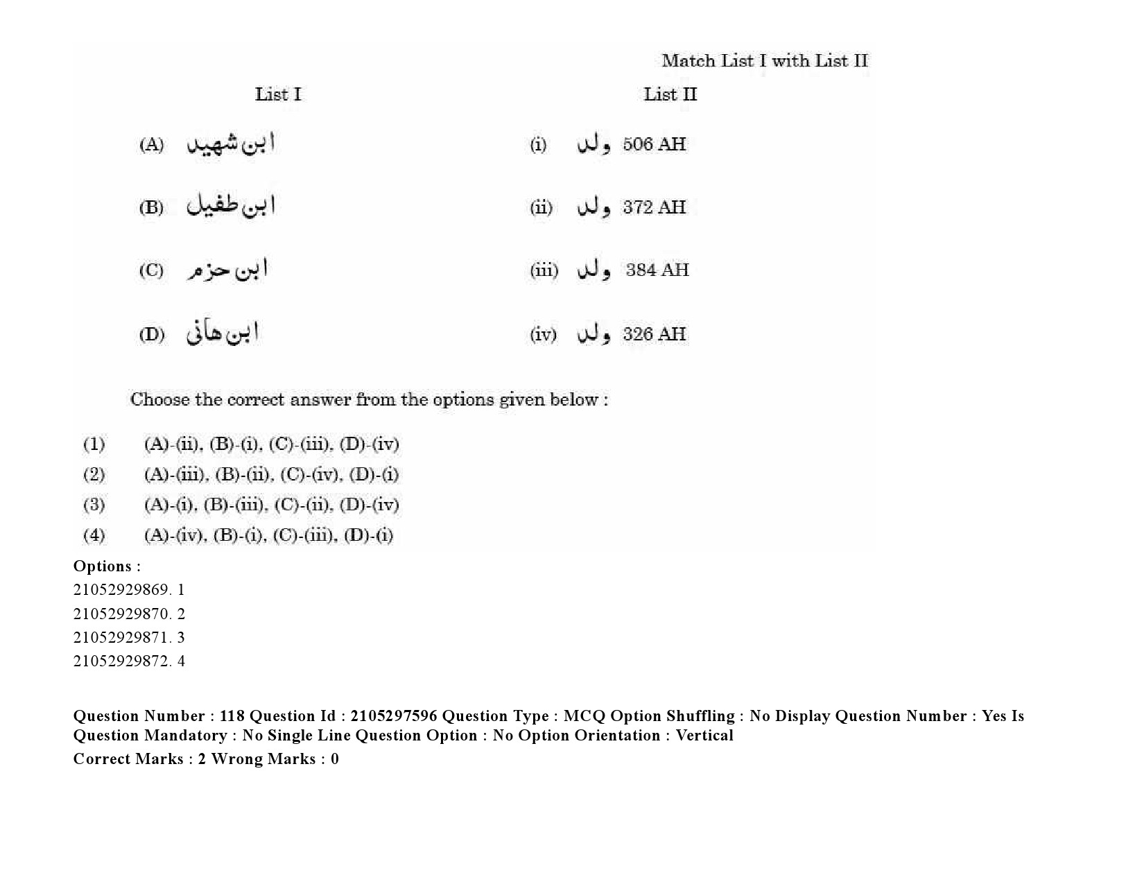 UGC NET Arabic Question Paper September 2020 162