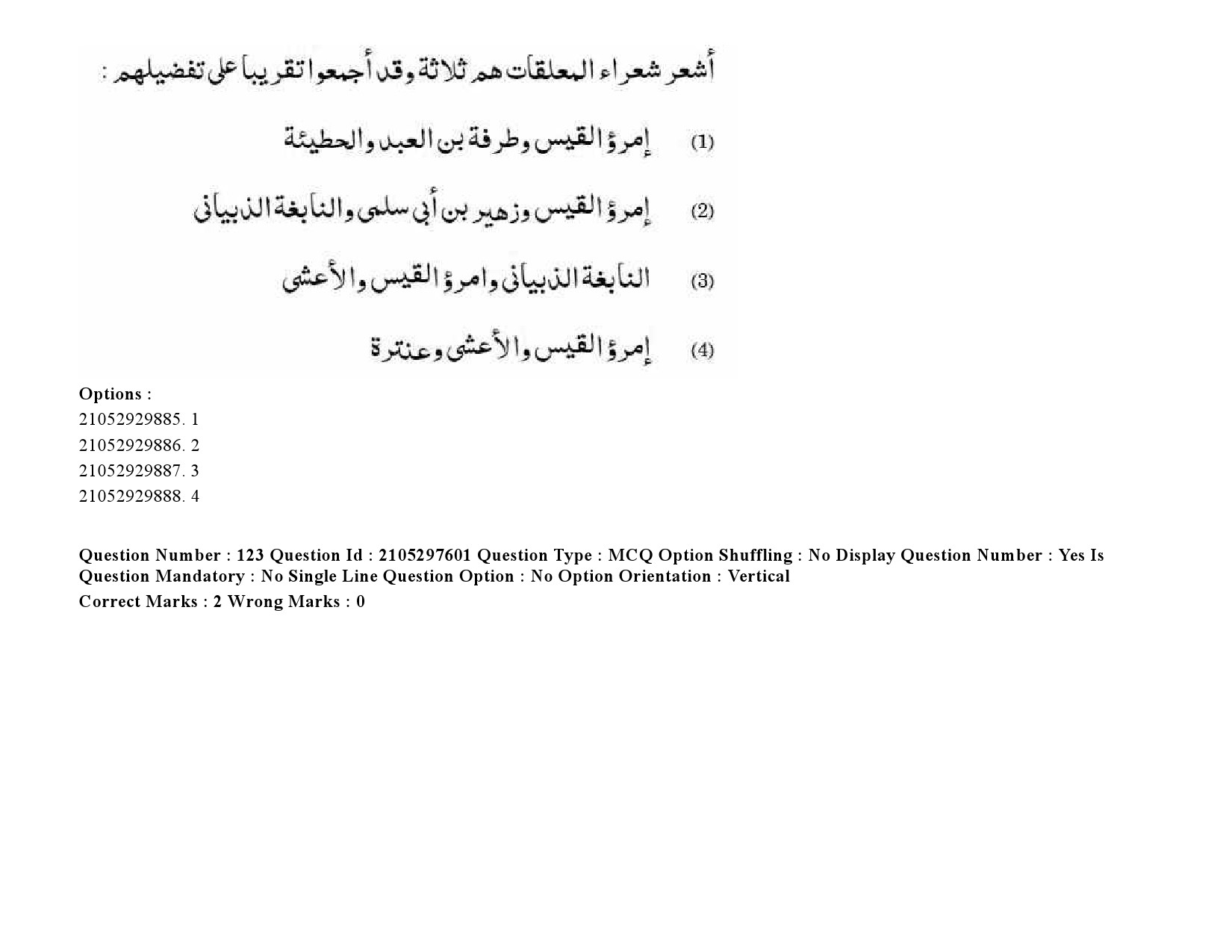 UGC NET Arabic Question Paper September 2020 170