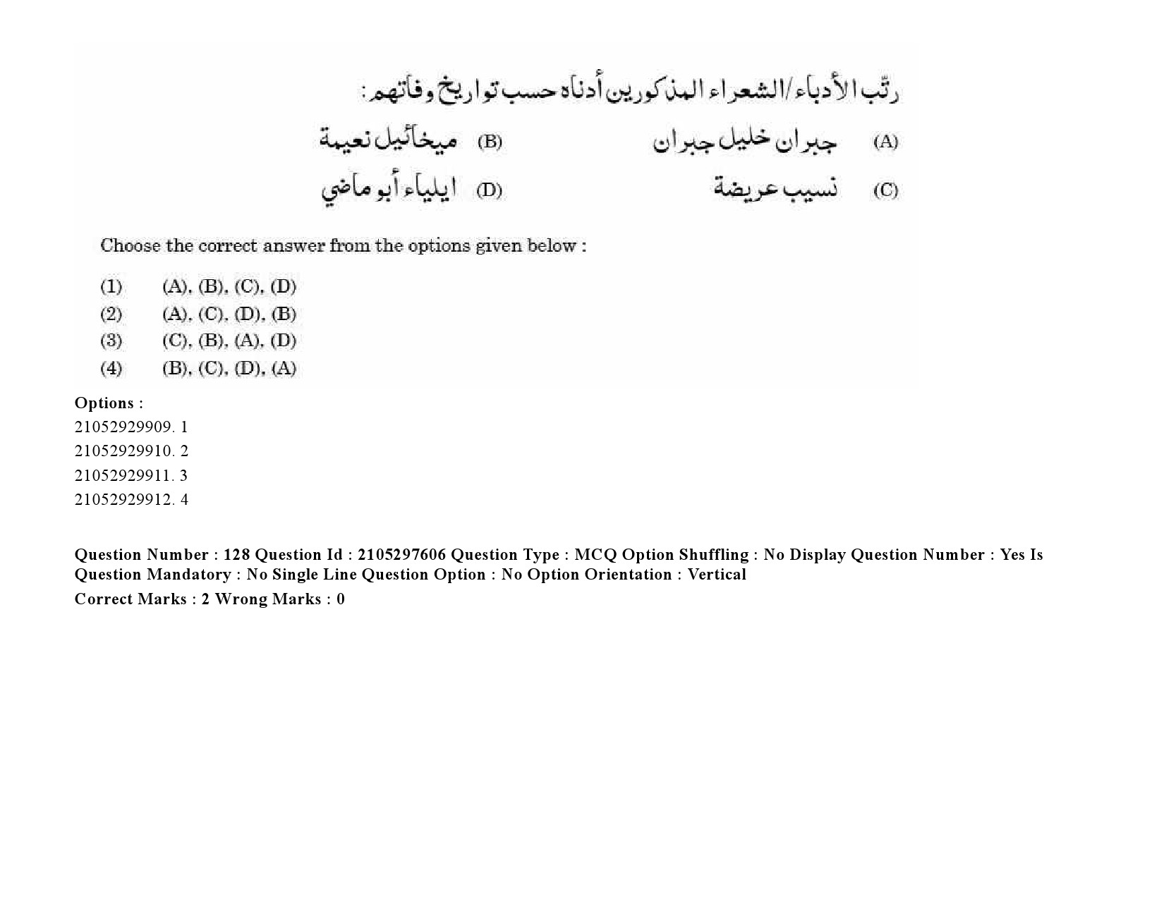 UGC NET Arabic Question Paper September 2020 181