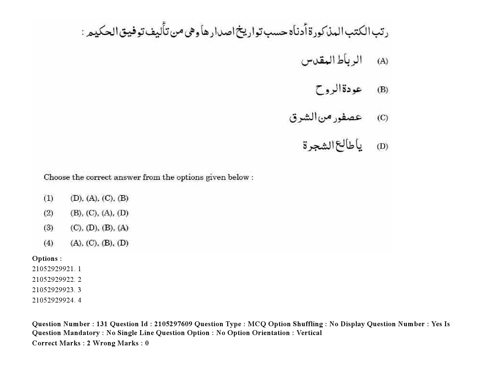 UGC NET Arabic Question Paper September 2020 187