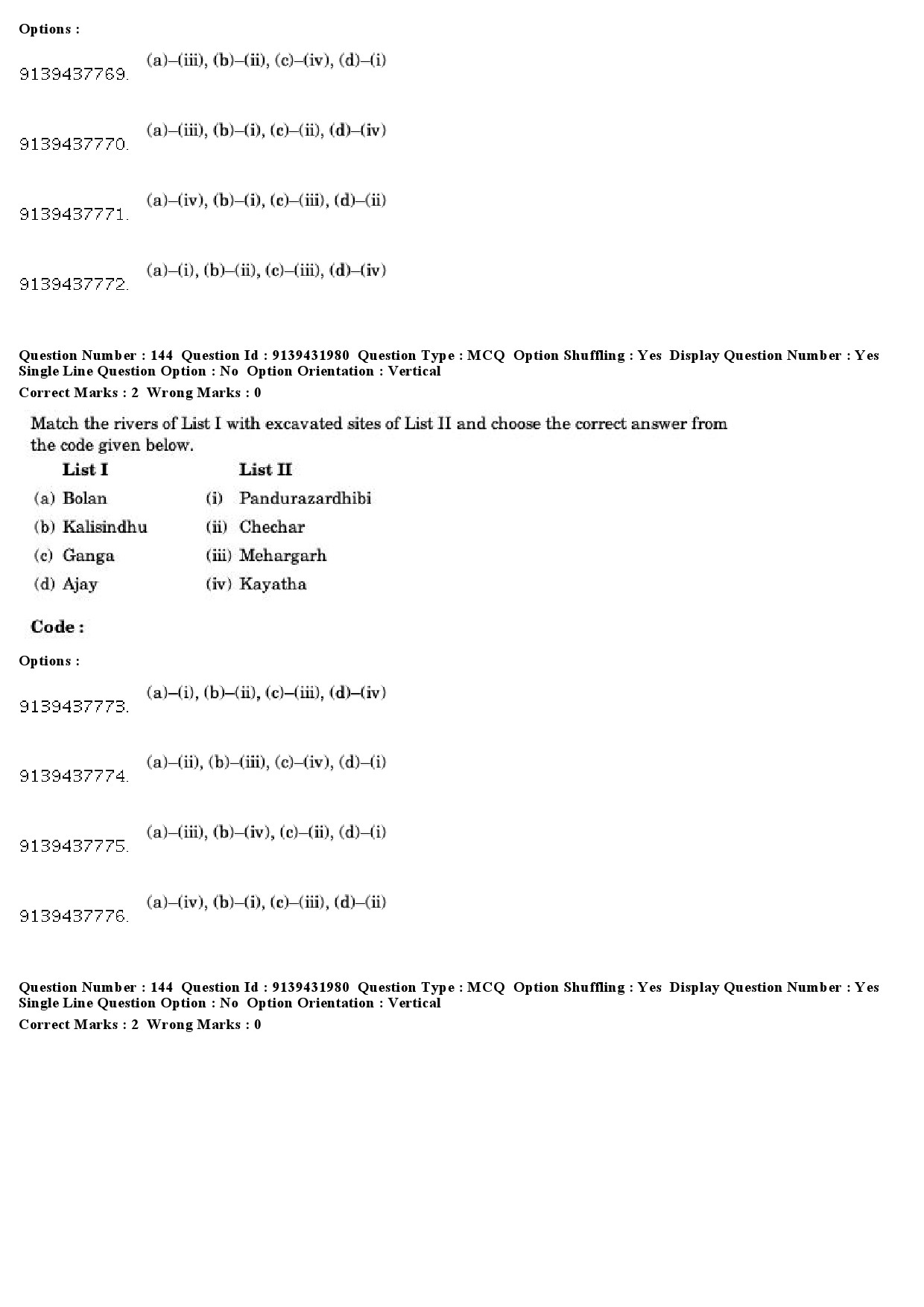 UGC NET Archaeology Question Paper December 2018 137