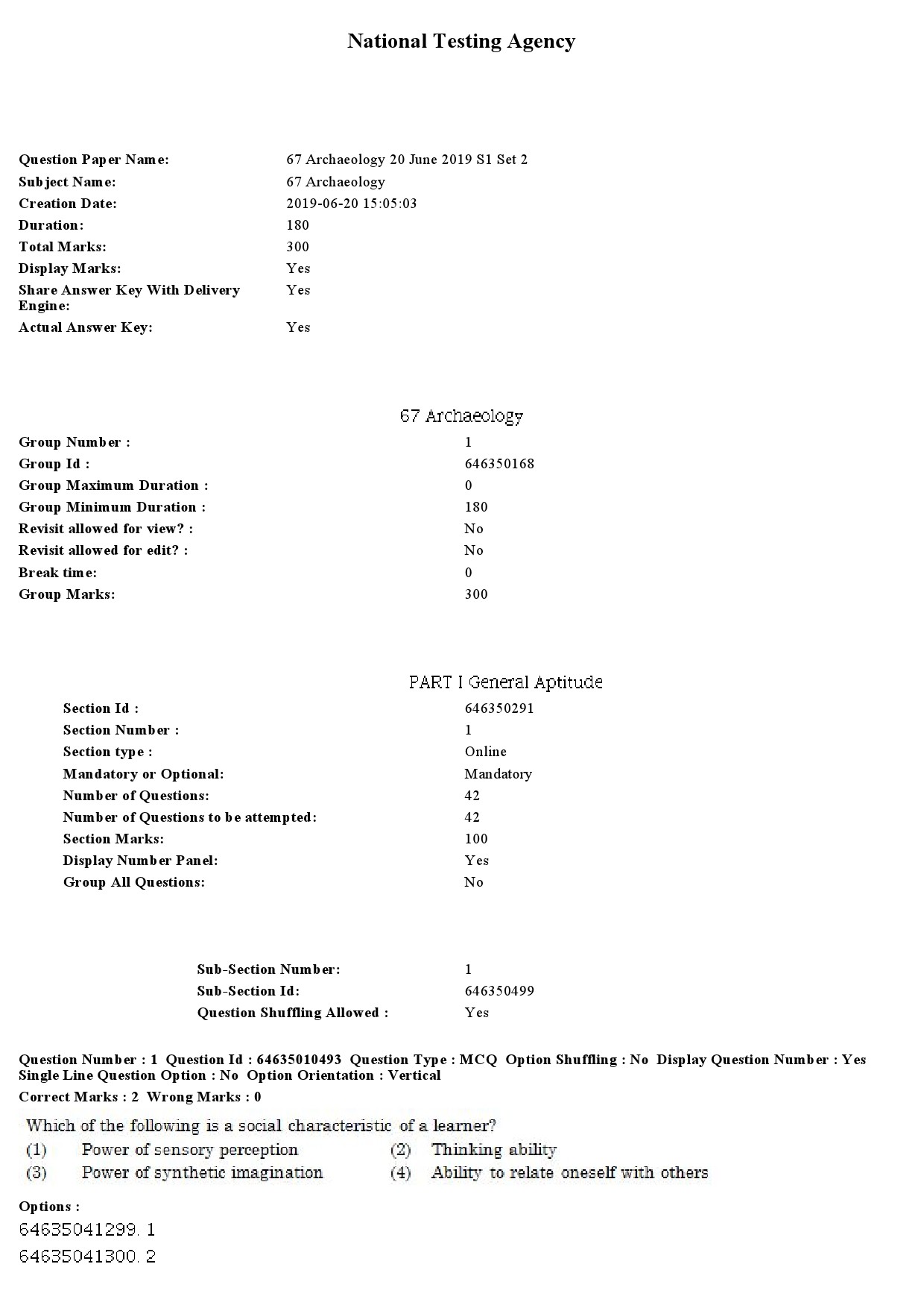 UGC NET Archaeology Question Paper June 2019 1