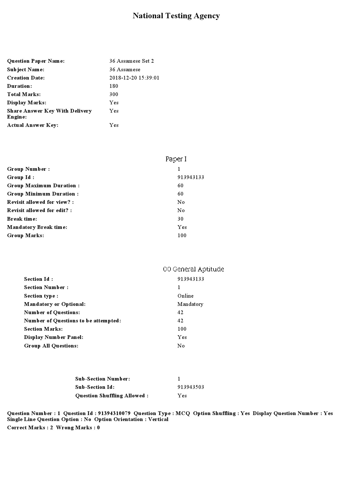 UGC NET Assamese Question Paper December 2018 1