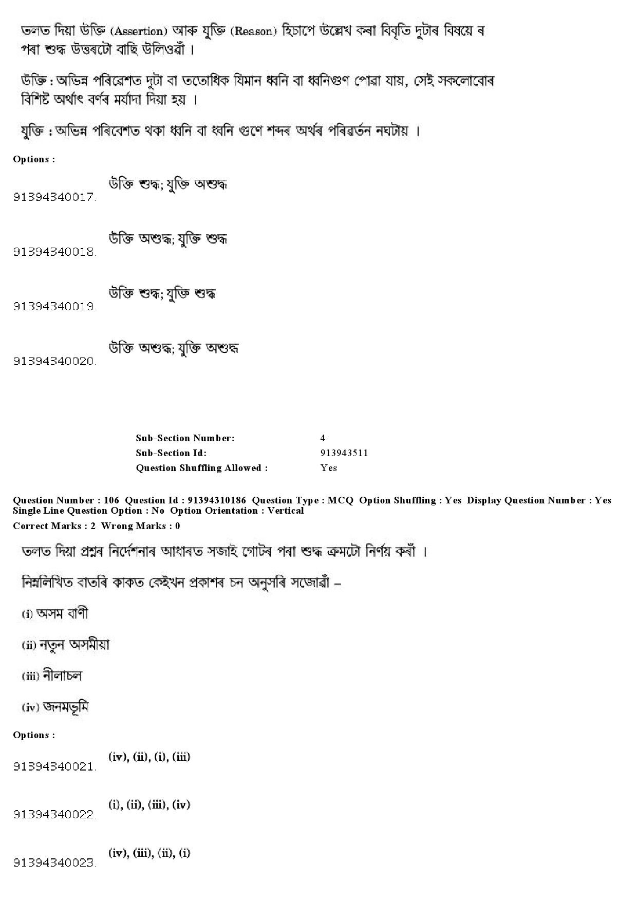 UGC NET Assamese Question Paper December 2018 100