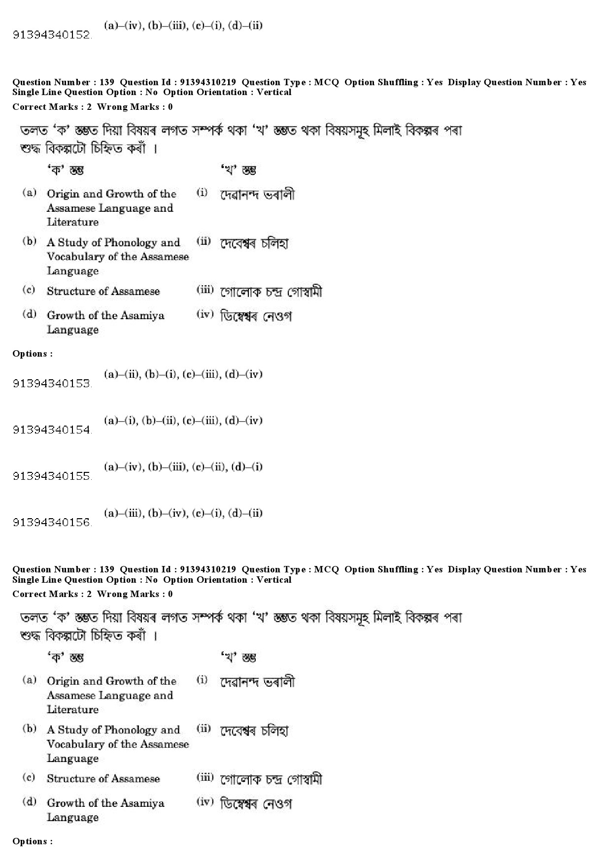 UGC NET Assamese Question Paper December 2018 138