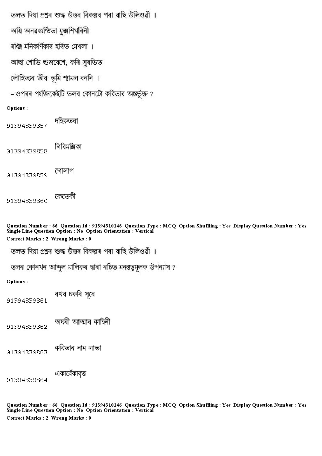 UGC NET Assamese Question Paper December 2018 58