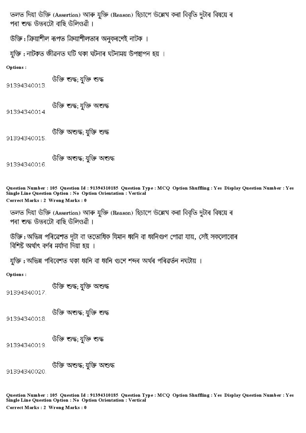 UGC NET Assamese Question Paper December 2018 99