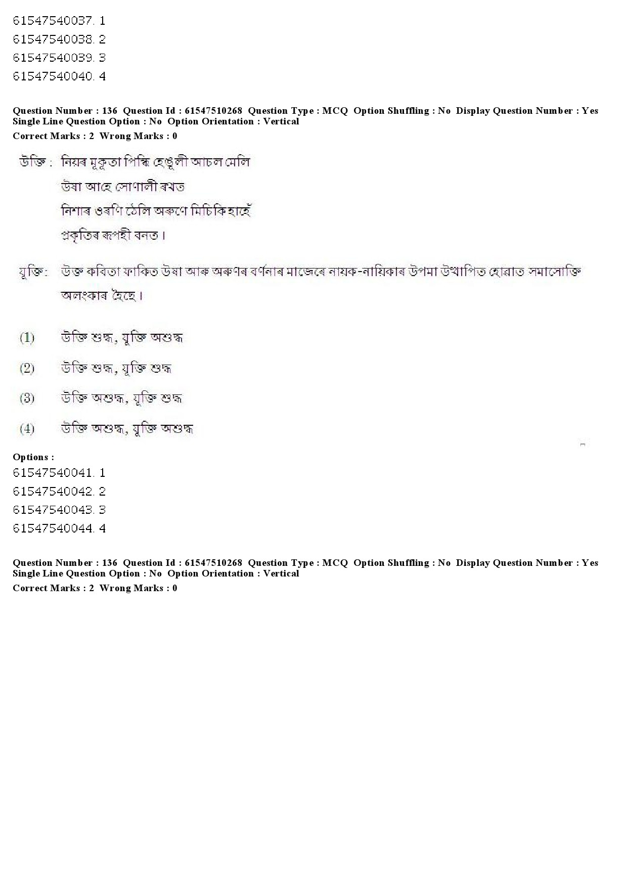 UGC NET Assamese Question Paper December 2019 122