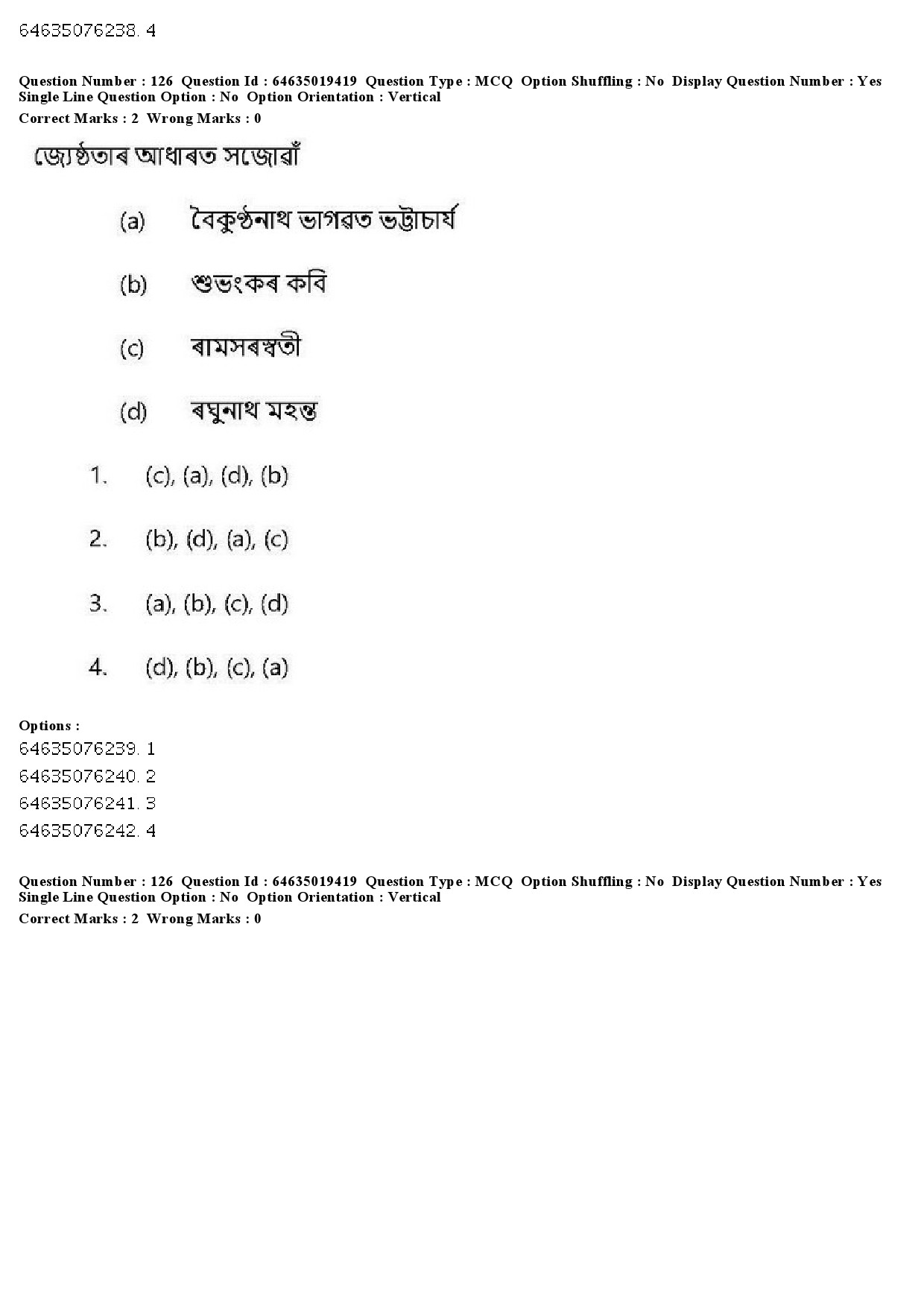 UGC NET Assamese Question Paper June 2019 137