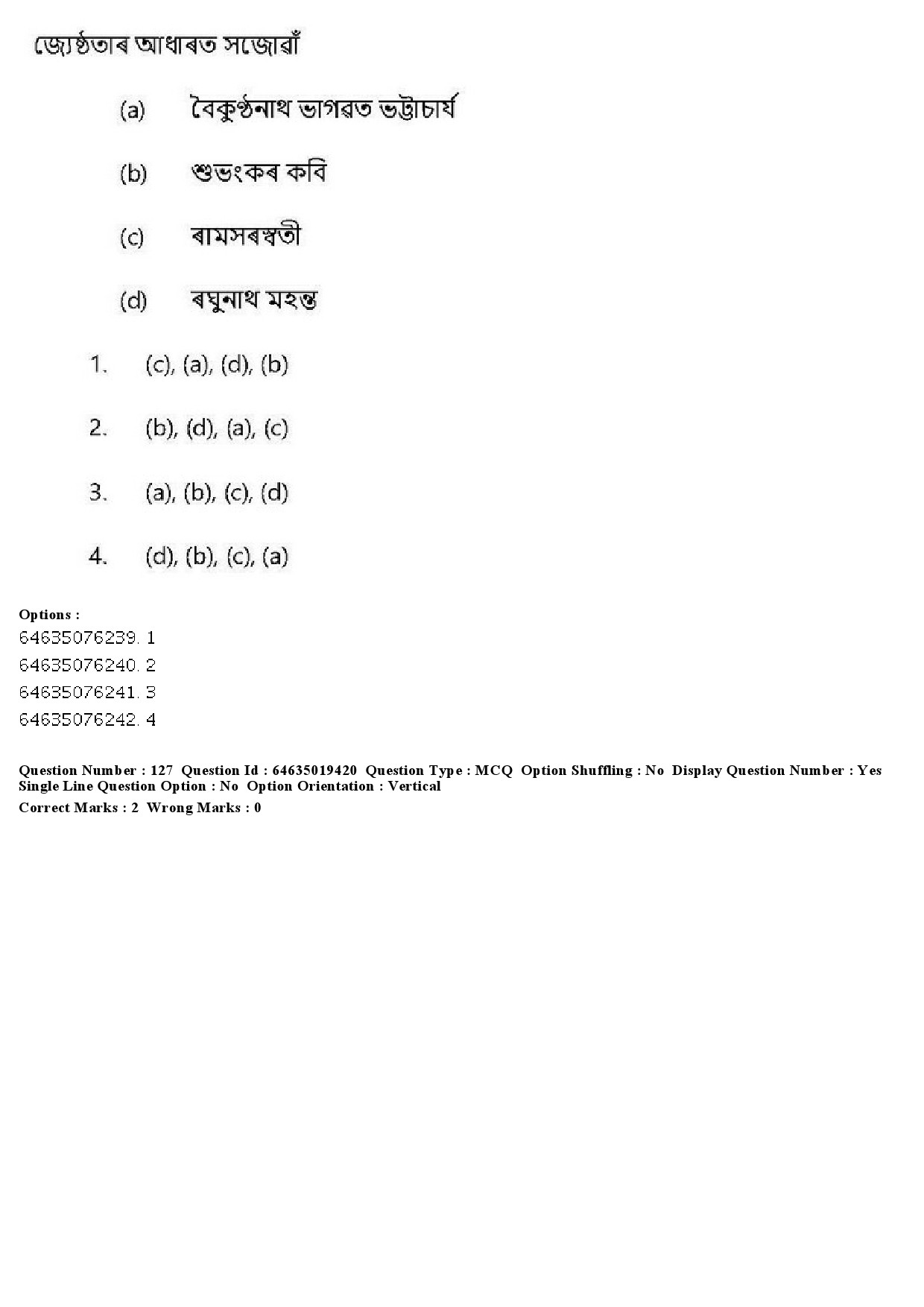 UGC NET Assamese Question Paper June 2019 138