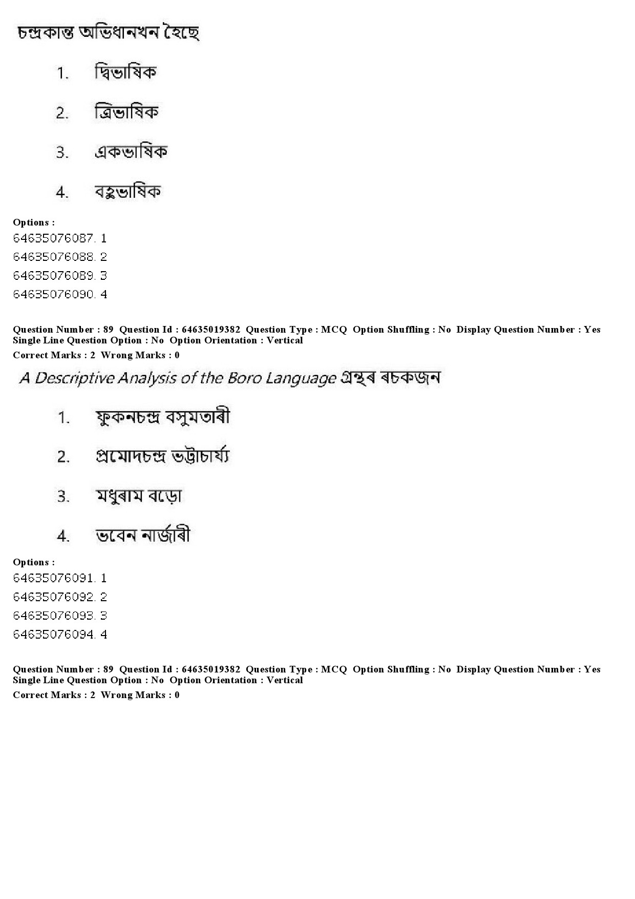 UGC NET Assamese Question Paper June 2019 79