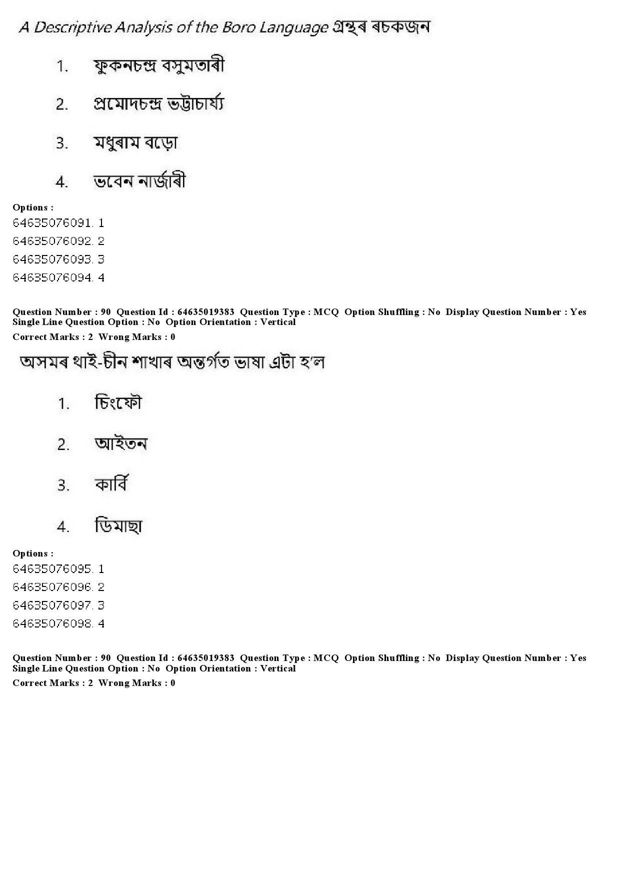 UGC NET Assamese Question Paper June 2019 80