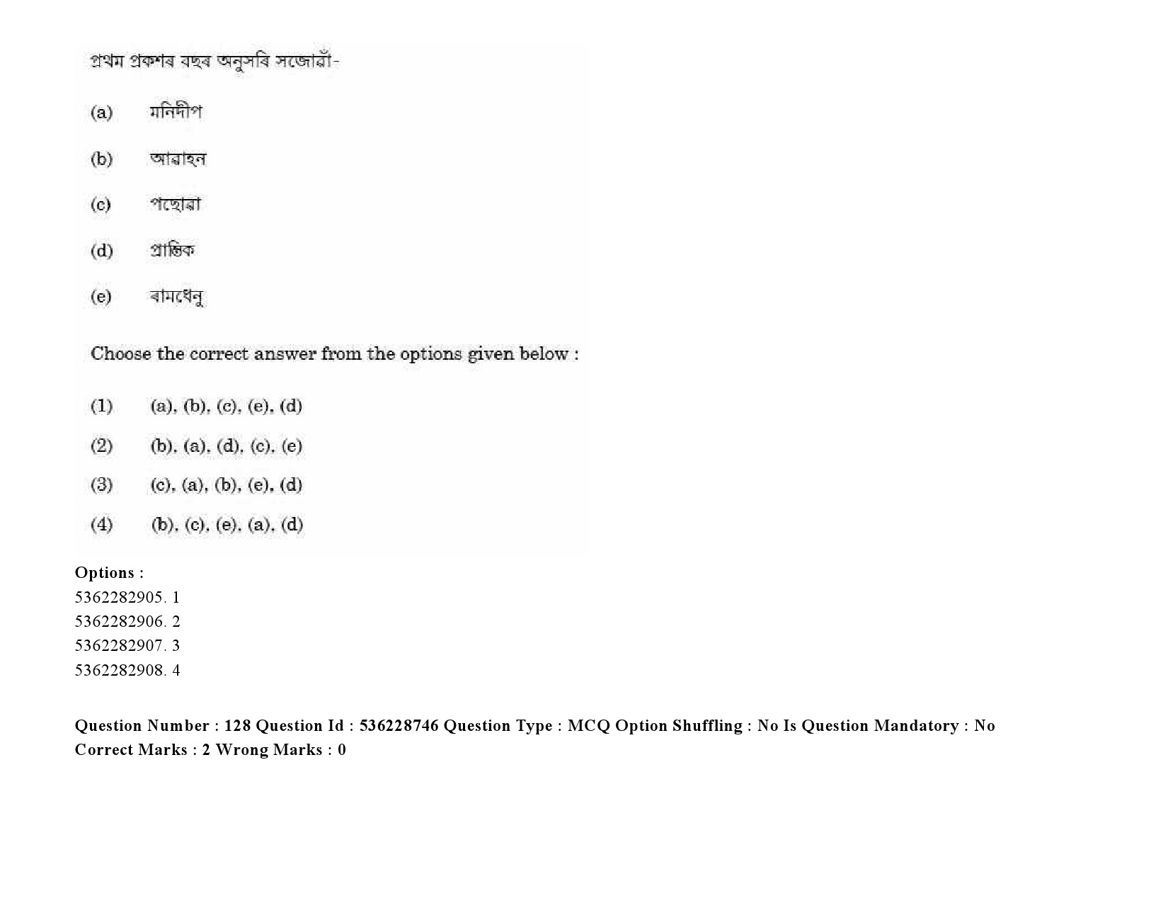 UGC NET Assamese Question Paper September 2020 182