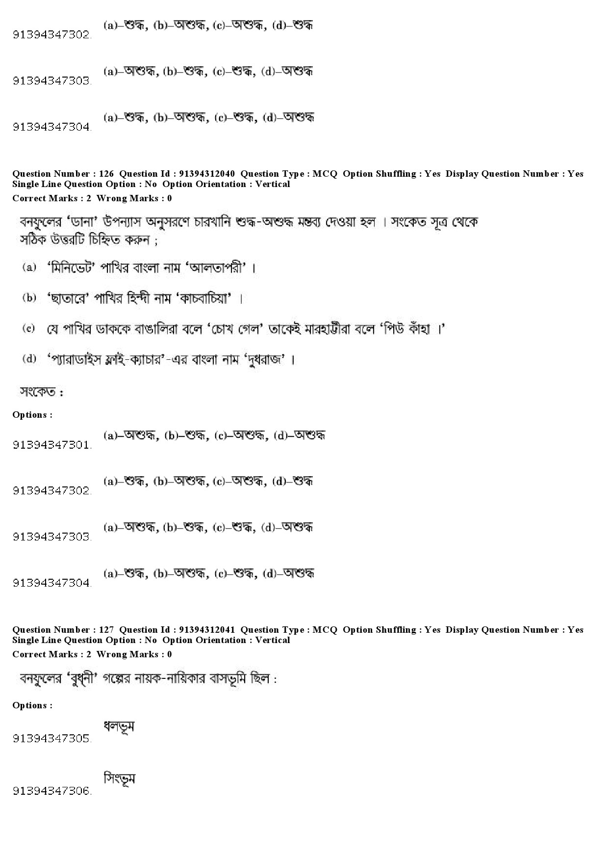 UGC NET Bengali Question Paper December 2018 120