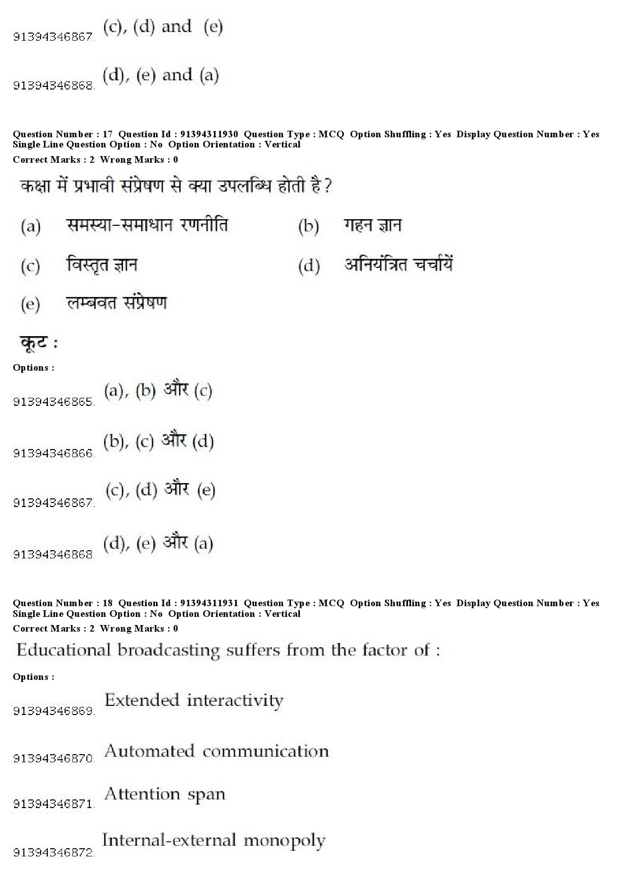 UGC NET Bengali Question Paper December 2018 19