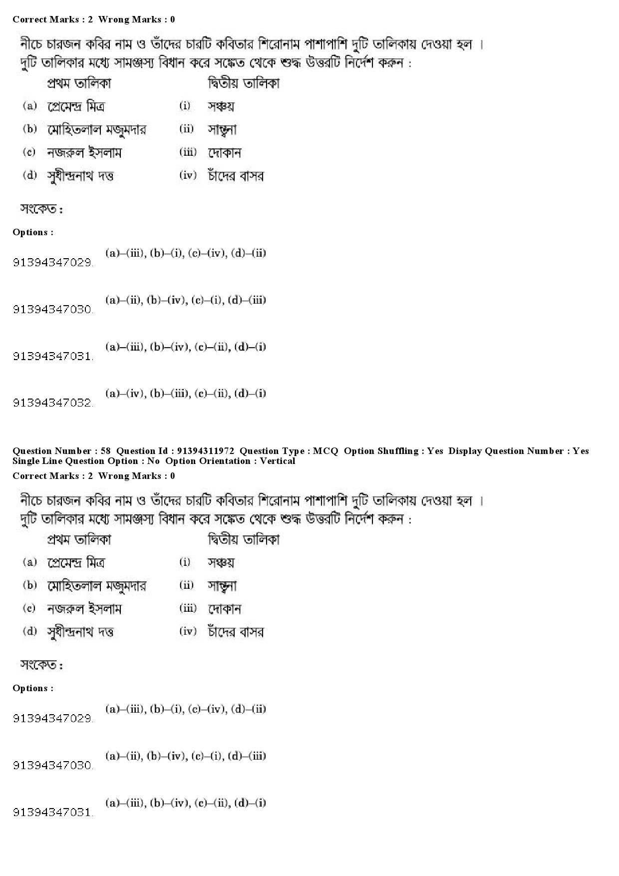 UGC NET Bengali Question Paper December 2018 54