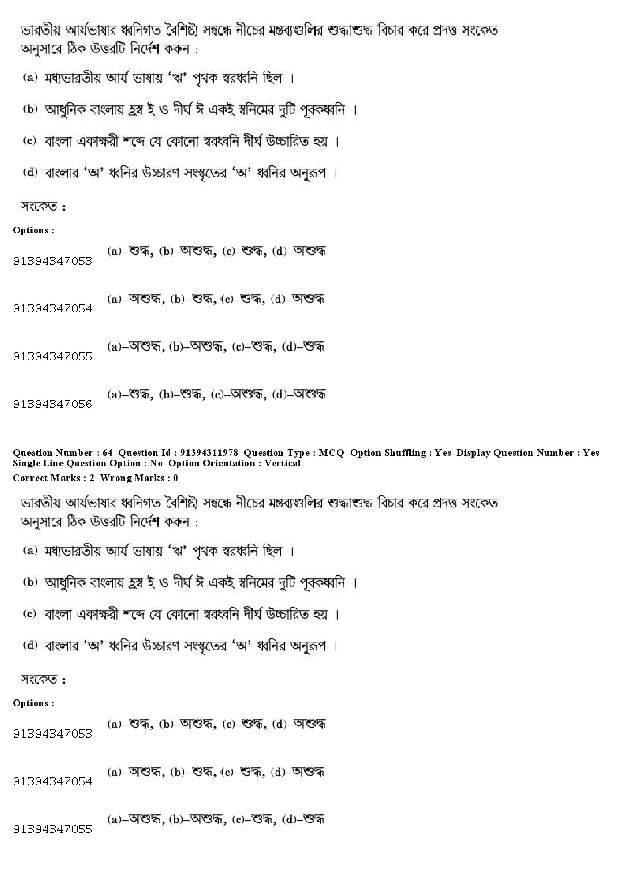 UGC NET Bengali Question Paper December 2018 59