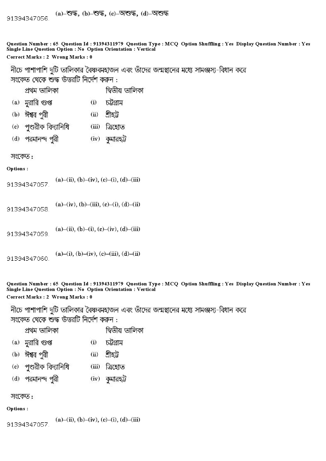 UGC NET Bengali Question Paper December 2018 60