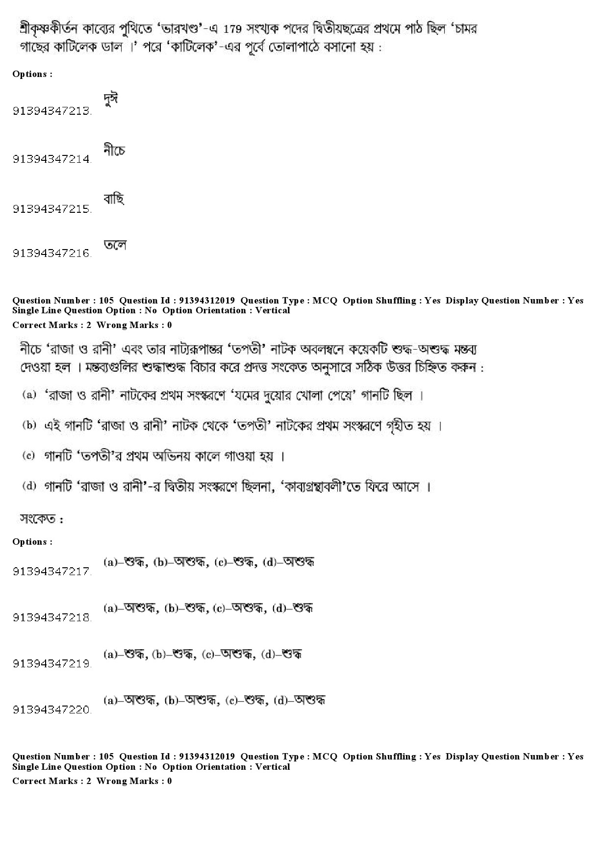 UGC NET Bengali Question Paper December 2018 99