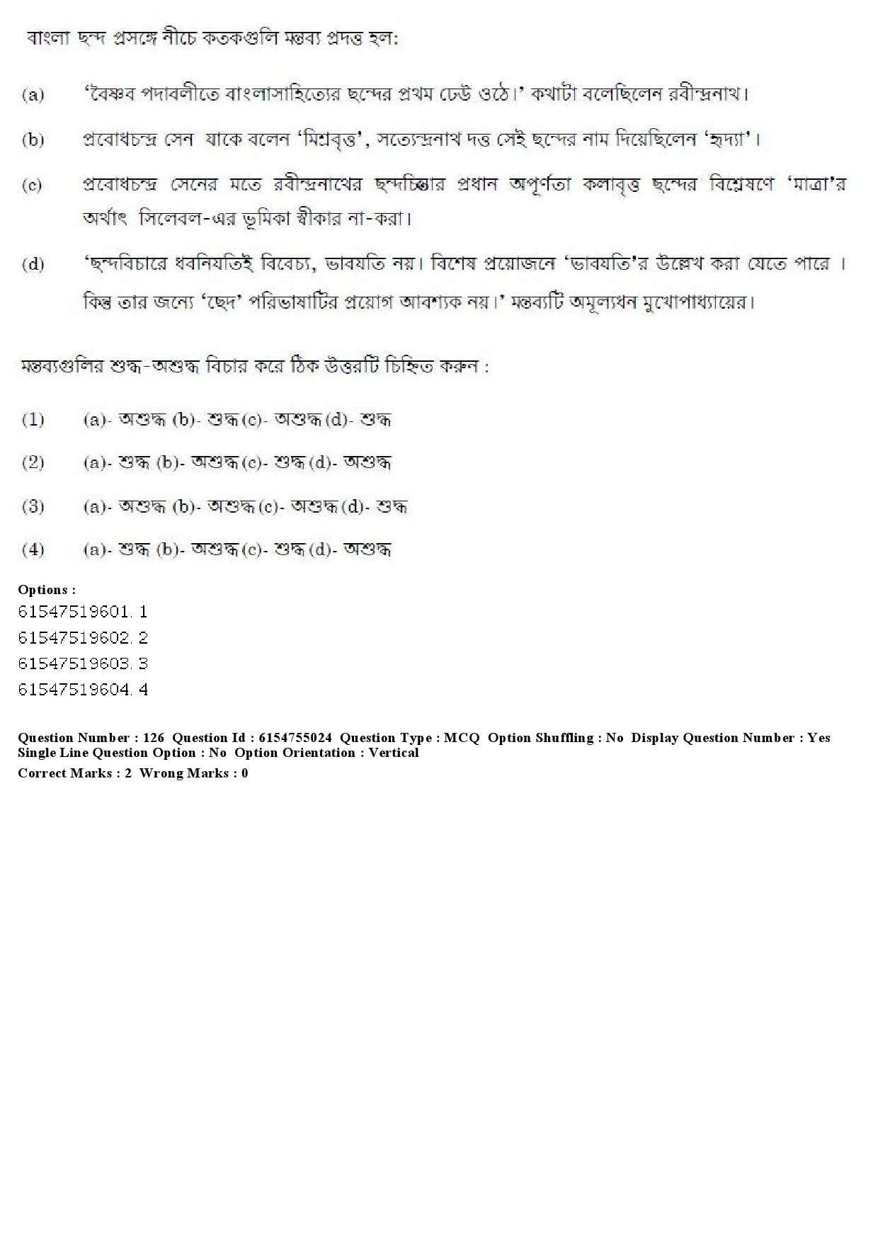 UGC NET Bengali Question Paper December 2019 129