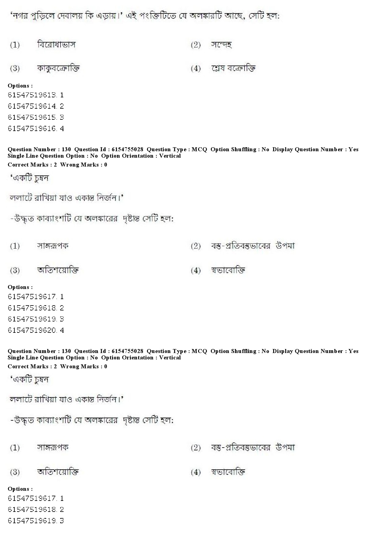 UGC NET Bengali Question Paper December 2019 134