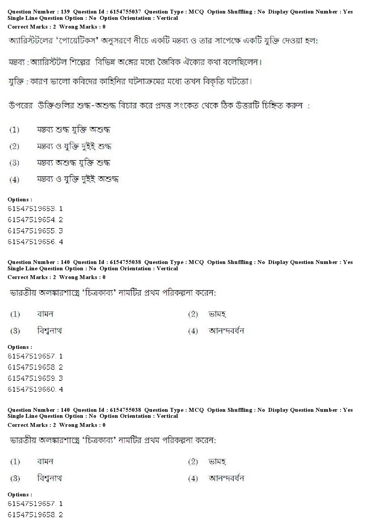 UGC NET Bengali Question Paper December 2019 146