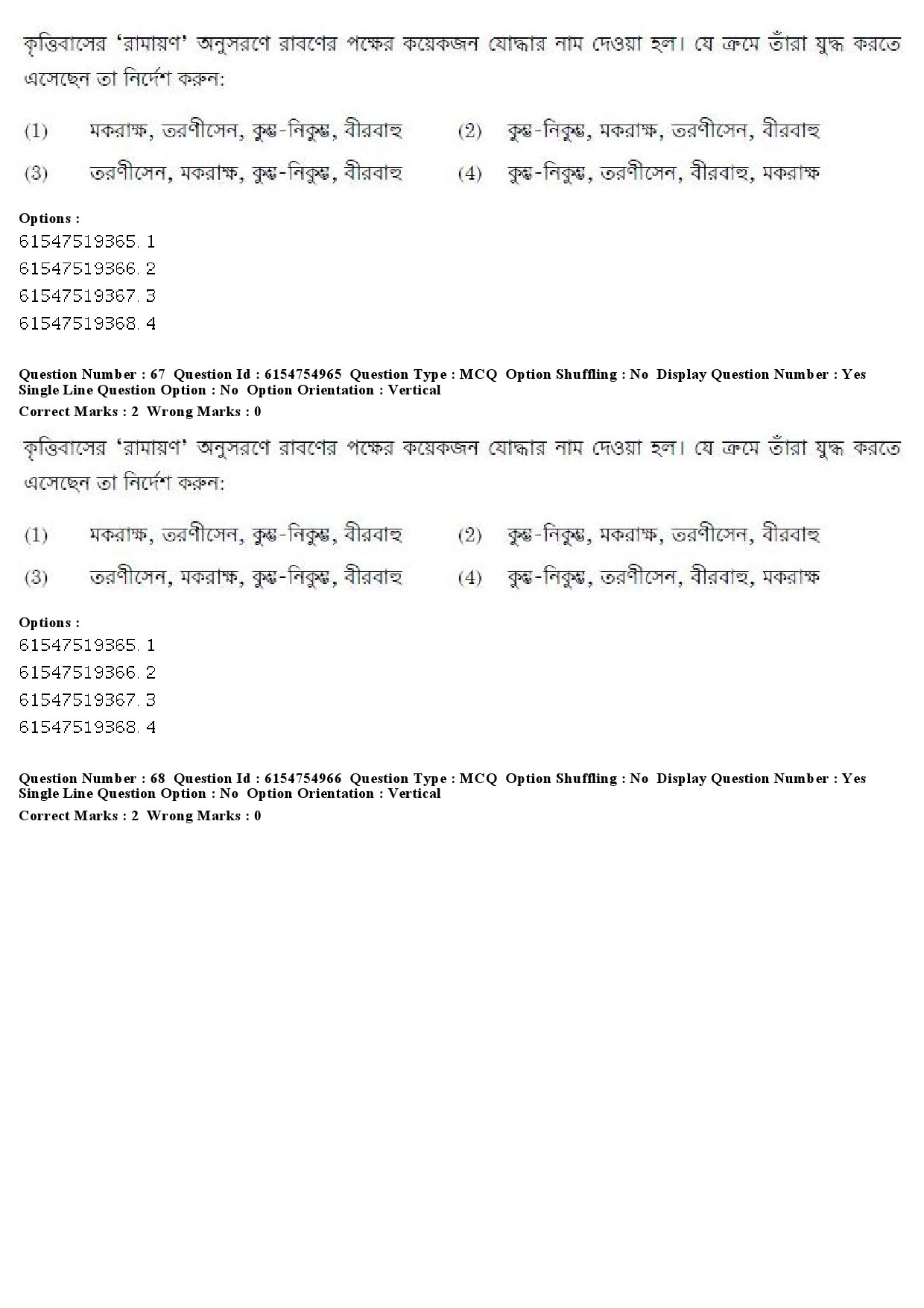 UGC NET Bengali Question Paper December 2019 68