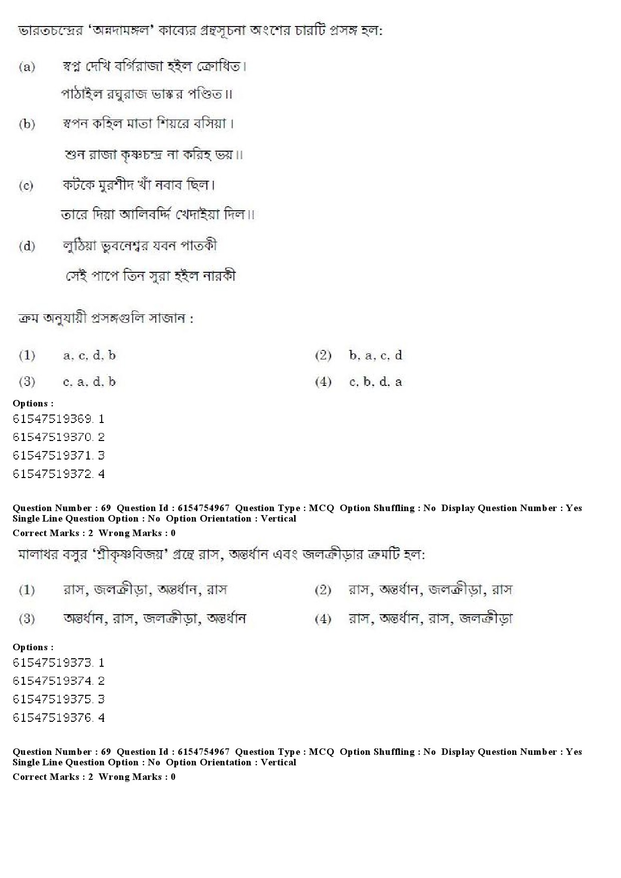 UGC NET Bengali Question Paper December 2019 70