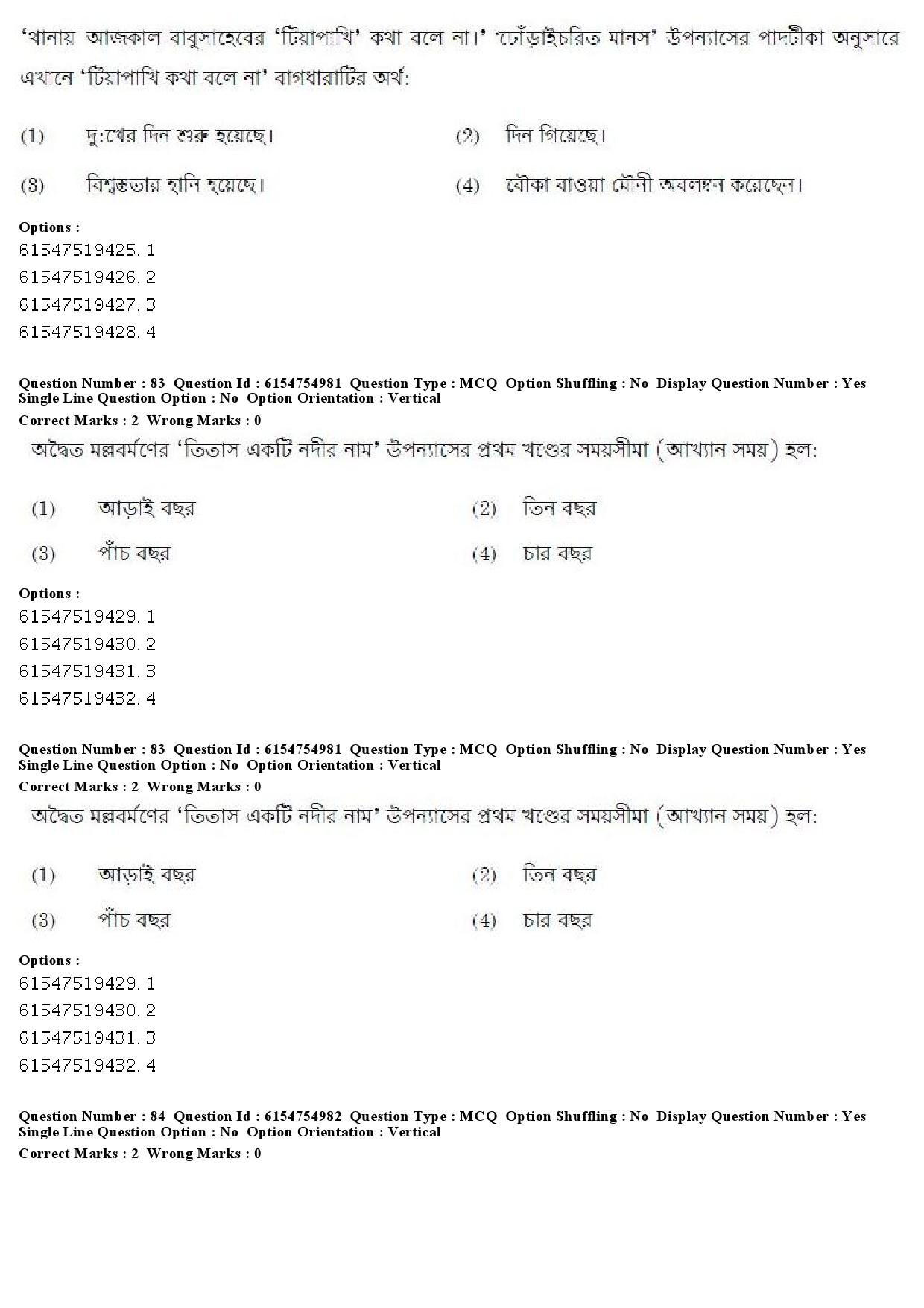 UGC NET Bengali Question Paper December 2019 83