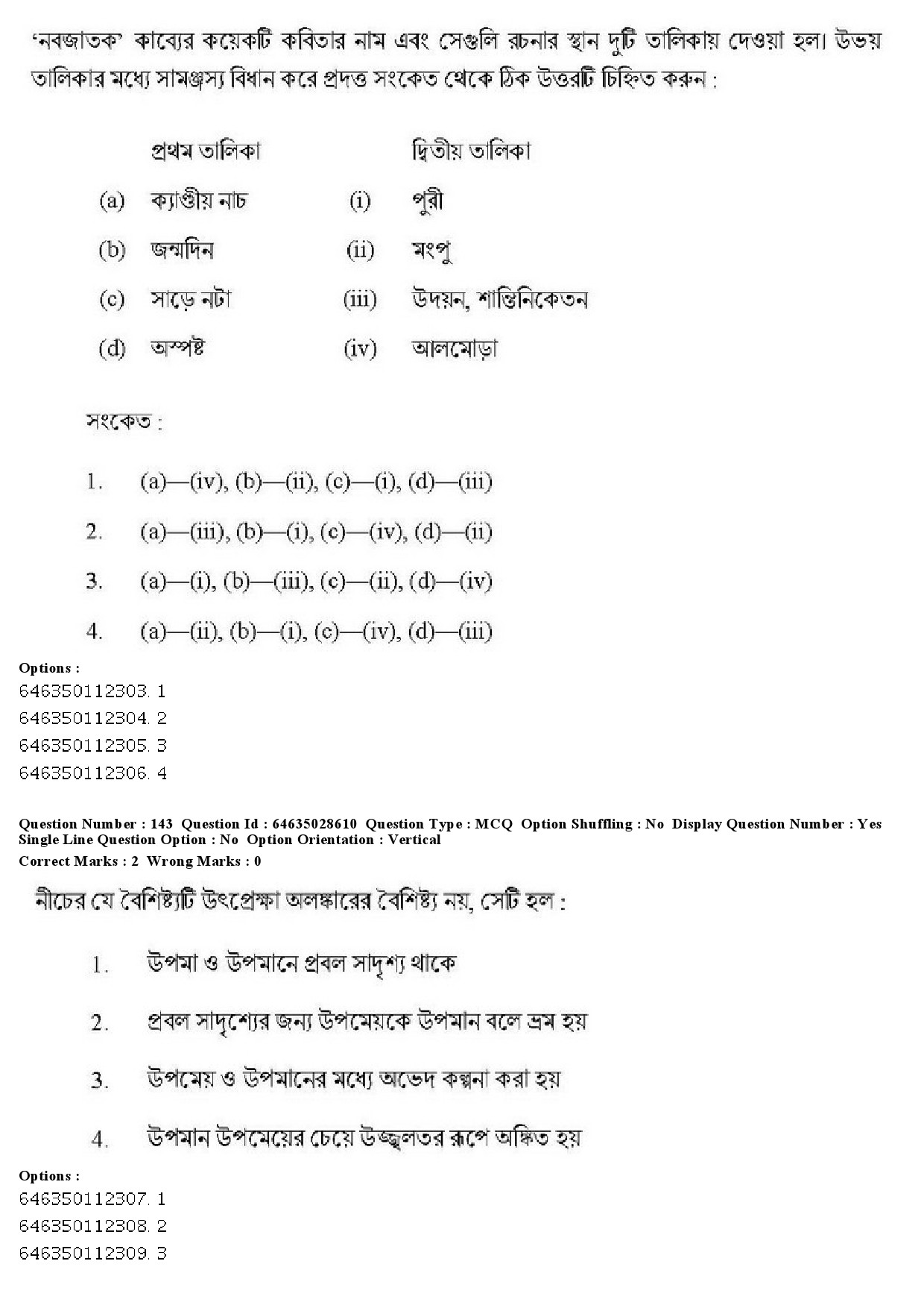 UGC NET Bengali Question Paper June 2019 186