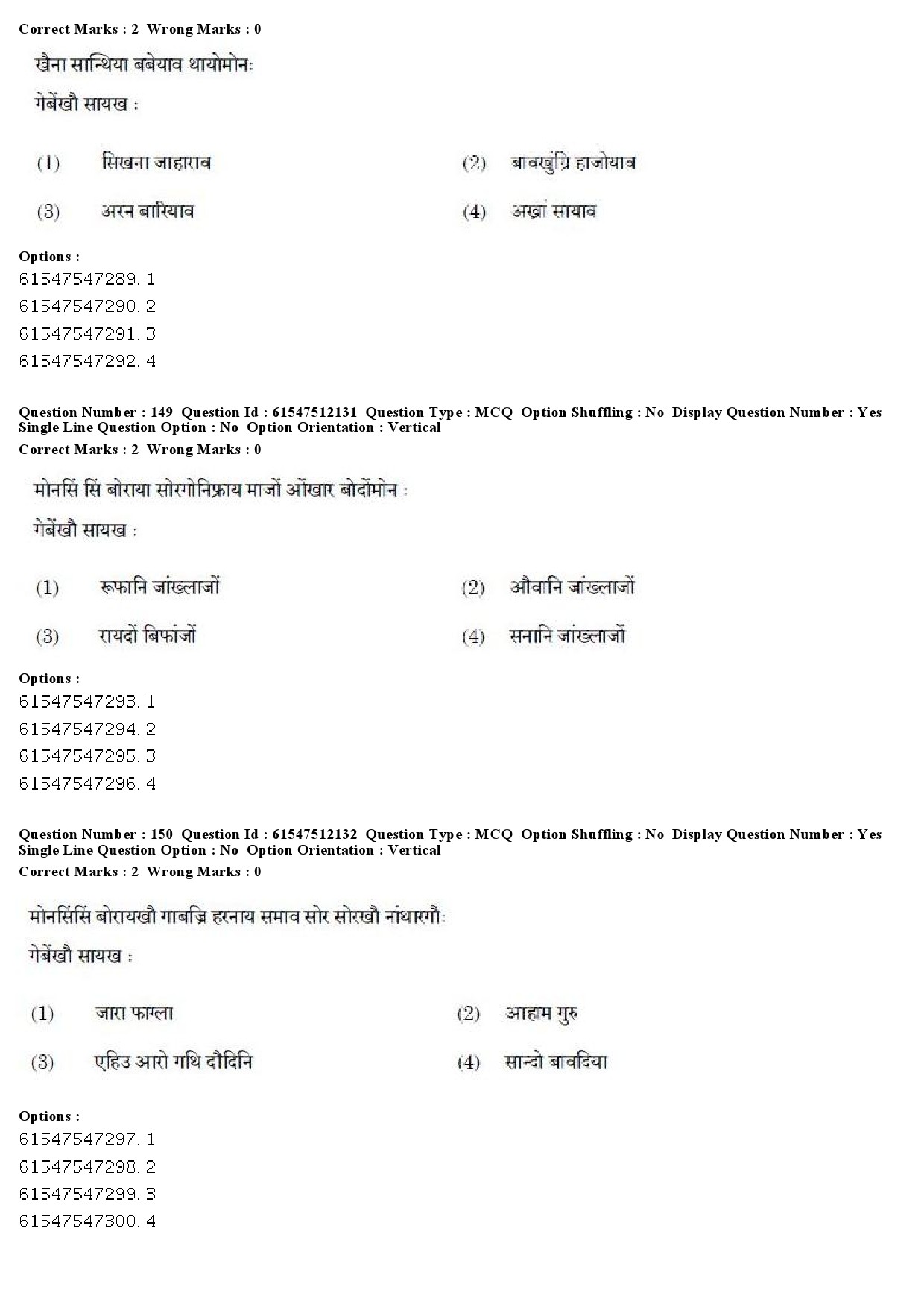 UGC NET Bodo Question Paper December 2019 142